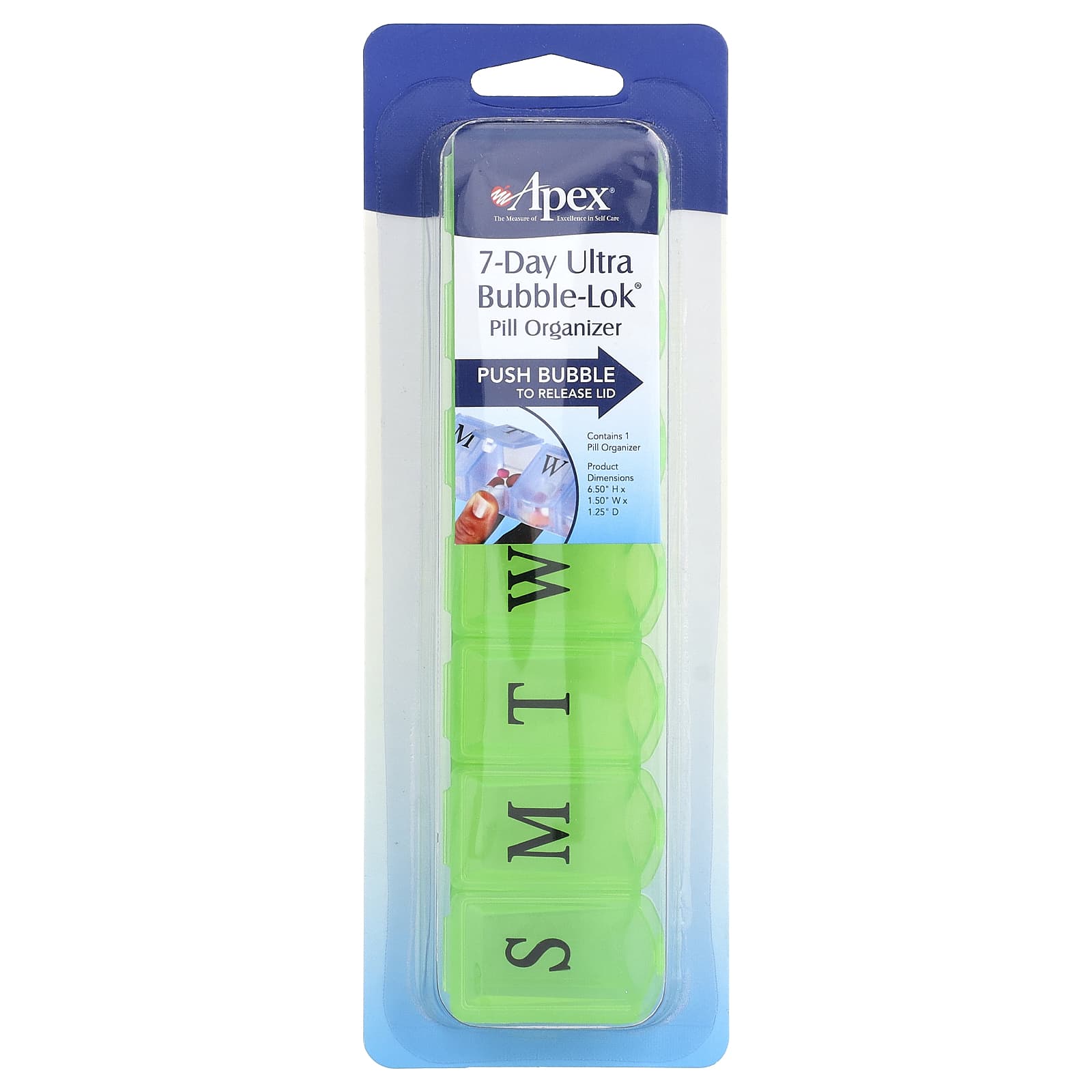 Apex, 7-Day Ultra Bubble-Lok® Pill Organizer, 1 Pill Case
