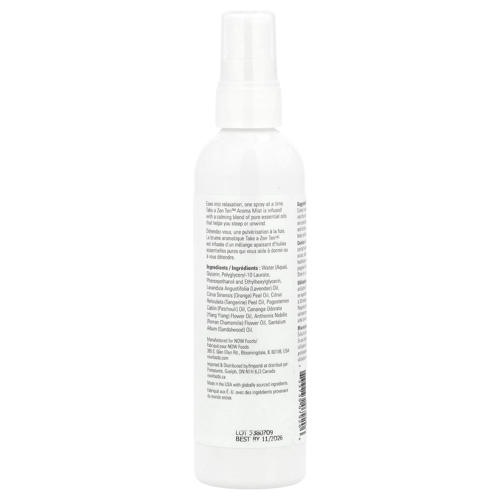 NOW Foods, Essential Oils, Take a Zen Ten™ Aroma Mist, 4 fl oz (118 ml)