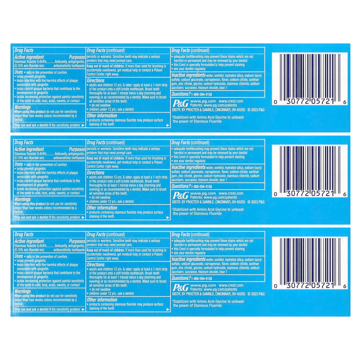 Crest, Pro-Health, Fluoride Toothpaste, Clean Mint, 3 Pack, 4.3 oz (121 g) Each