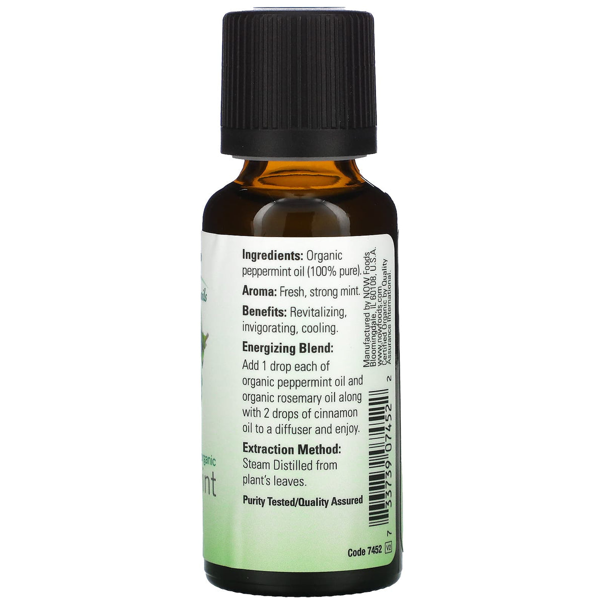 NOW Foods, Organic Essential Oils, Peppermint, 1 fl oz (30ml)
