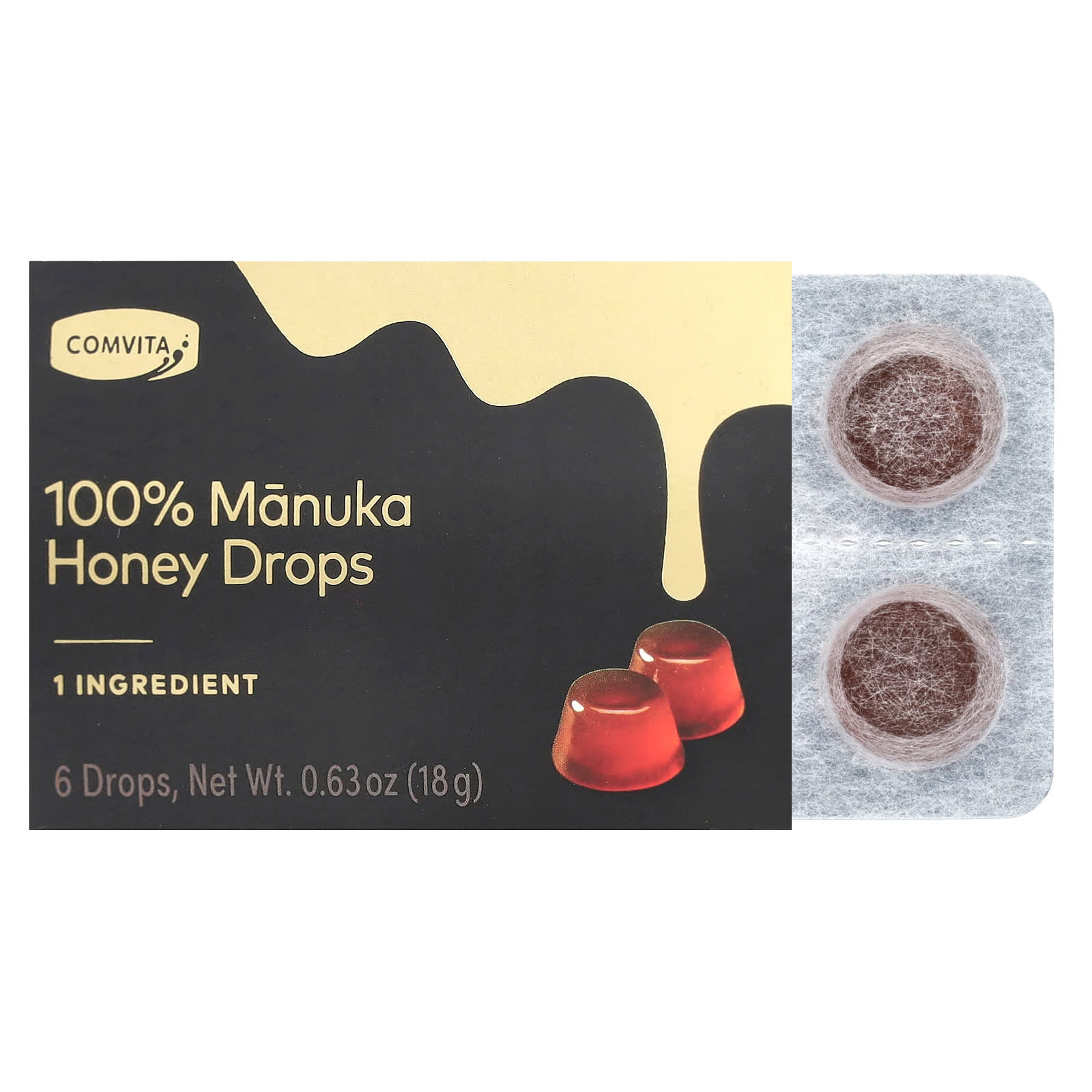 Comvita, 100% Manuka Honey Drops, 6 Drops, 0.63 oz (18 g)