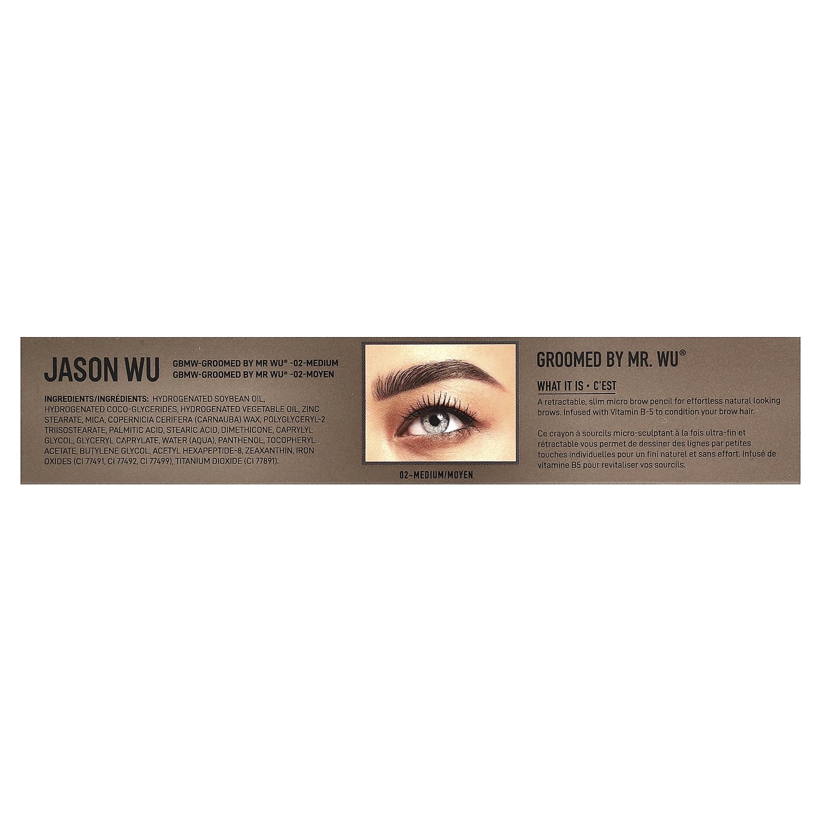Jason Wu, Groomed By Mr. Wu®, Micro Brow Pencil, 02 Medium, 0.003 oz (0.09 g)