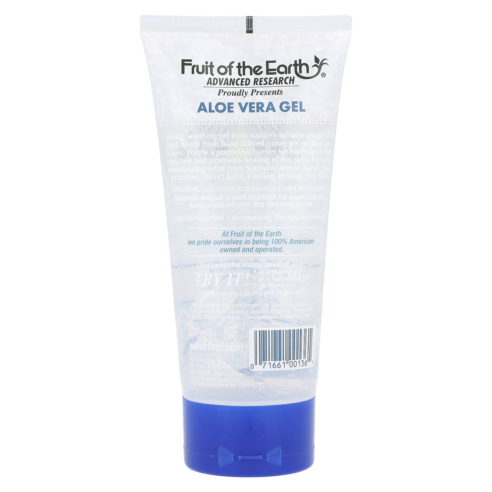 Fruit of the Earth, Aloe Vera Gel, 6 oz (170 g)