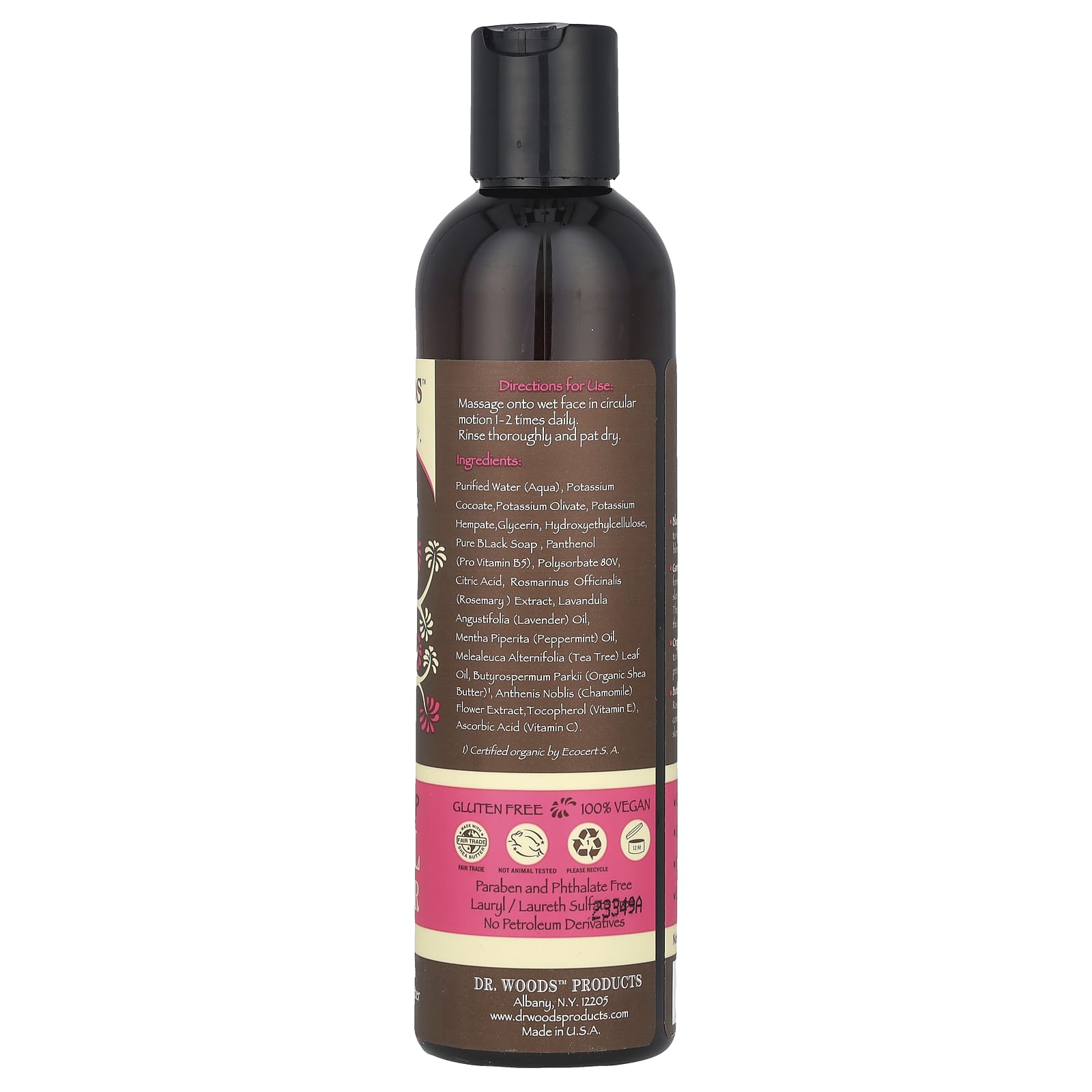 Dr. Woods, Black Soap Facial Cleanser, 8 fl oz (236 ml)