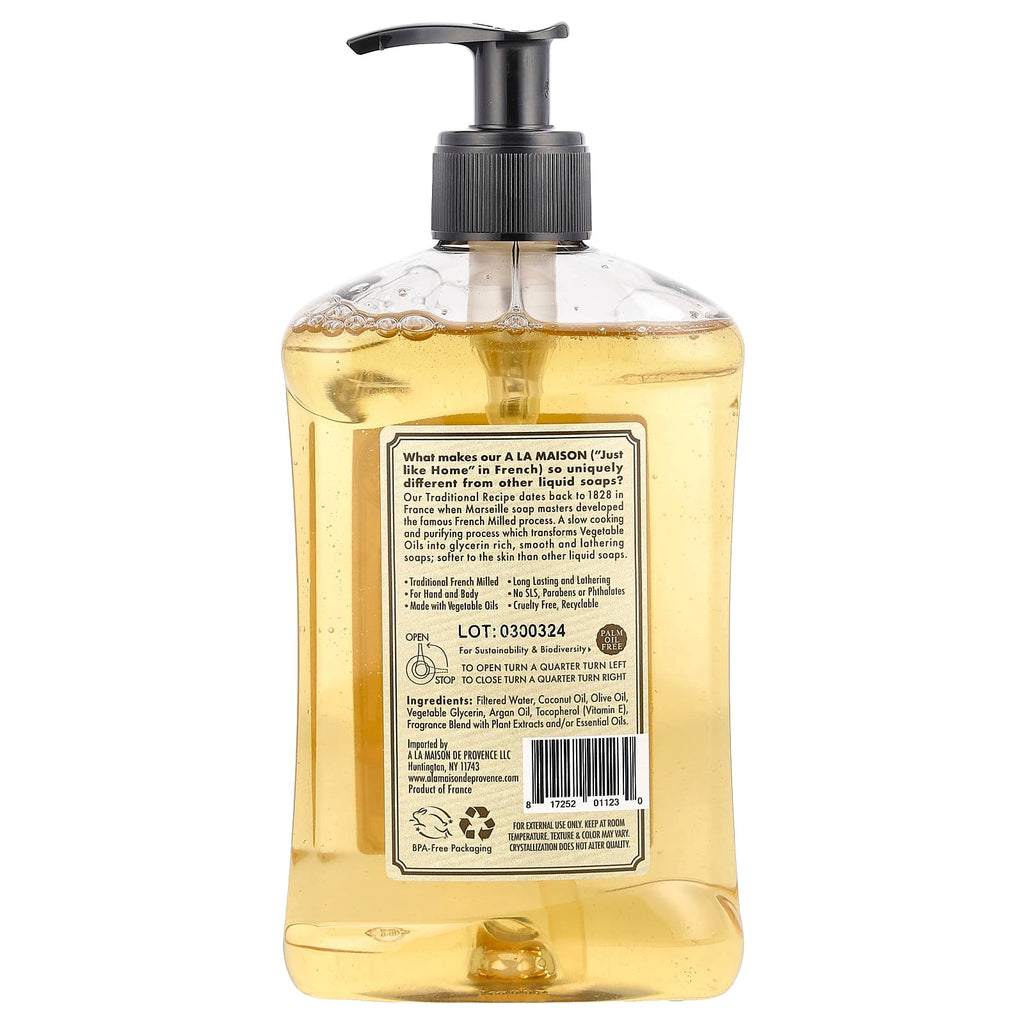 A La Maison de Provence, Liquid Soap For Hand & Body, Sweet Almond, 16.9 fl oz (500 ml)