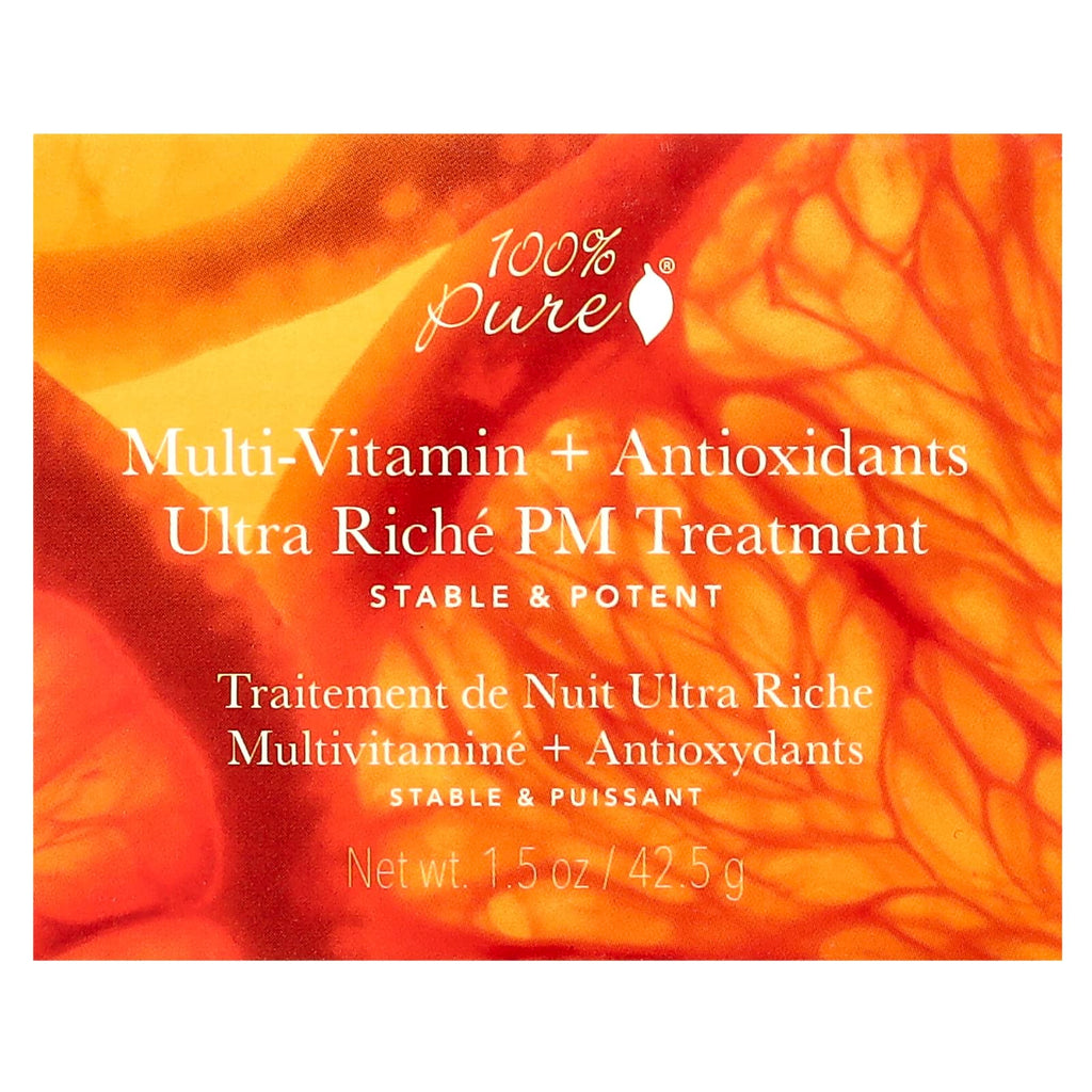 100% PURE, Multi-Vitamin + Antioxidants Ultra Riché PM Treatment, 1.5 oz (42.5 g)