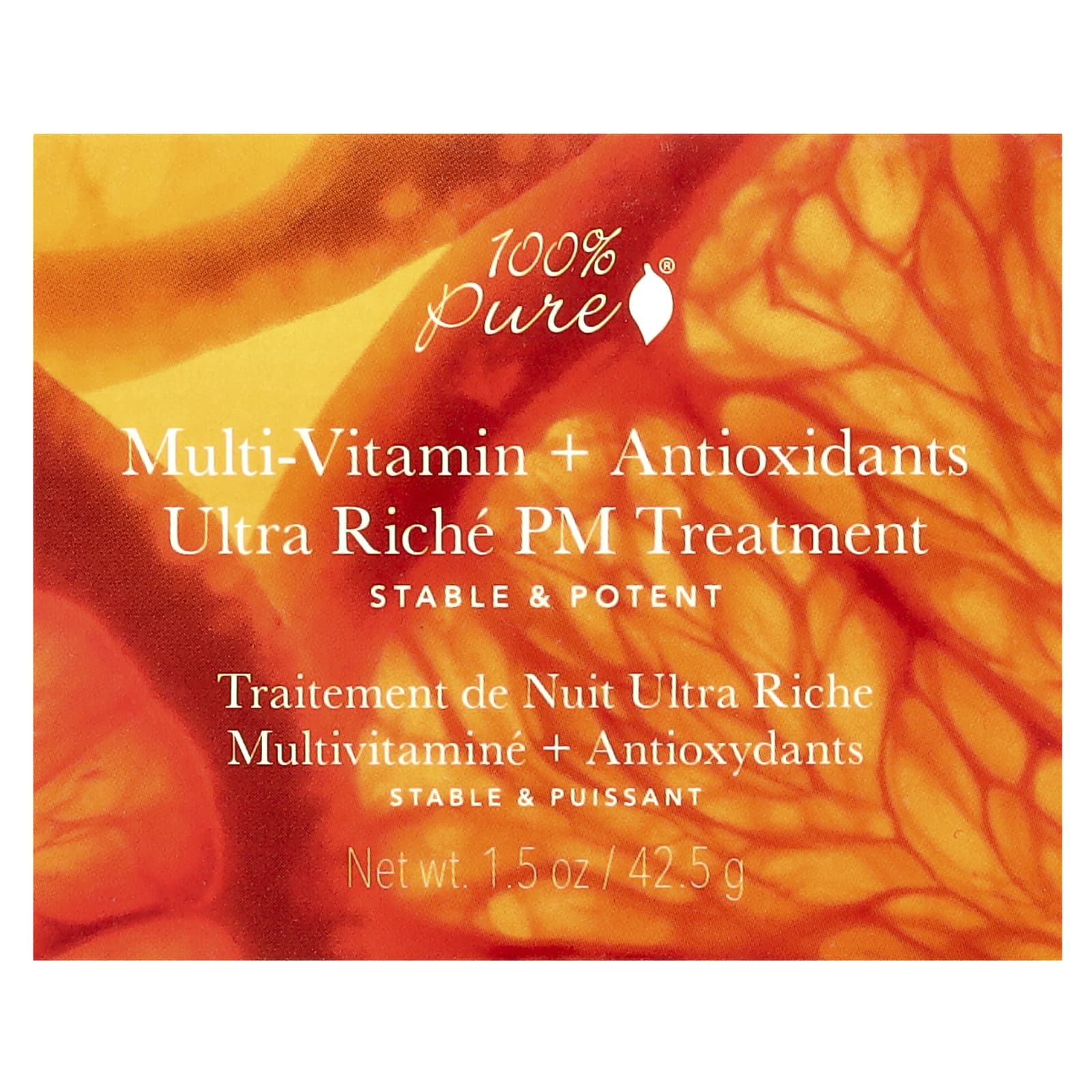 100% PURE, Multi-Vitamin + Antioxidants Ultra Riché PM Treatment, 1.5 oz (42.5 g)