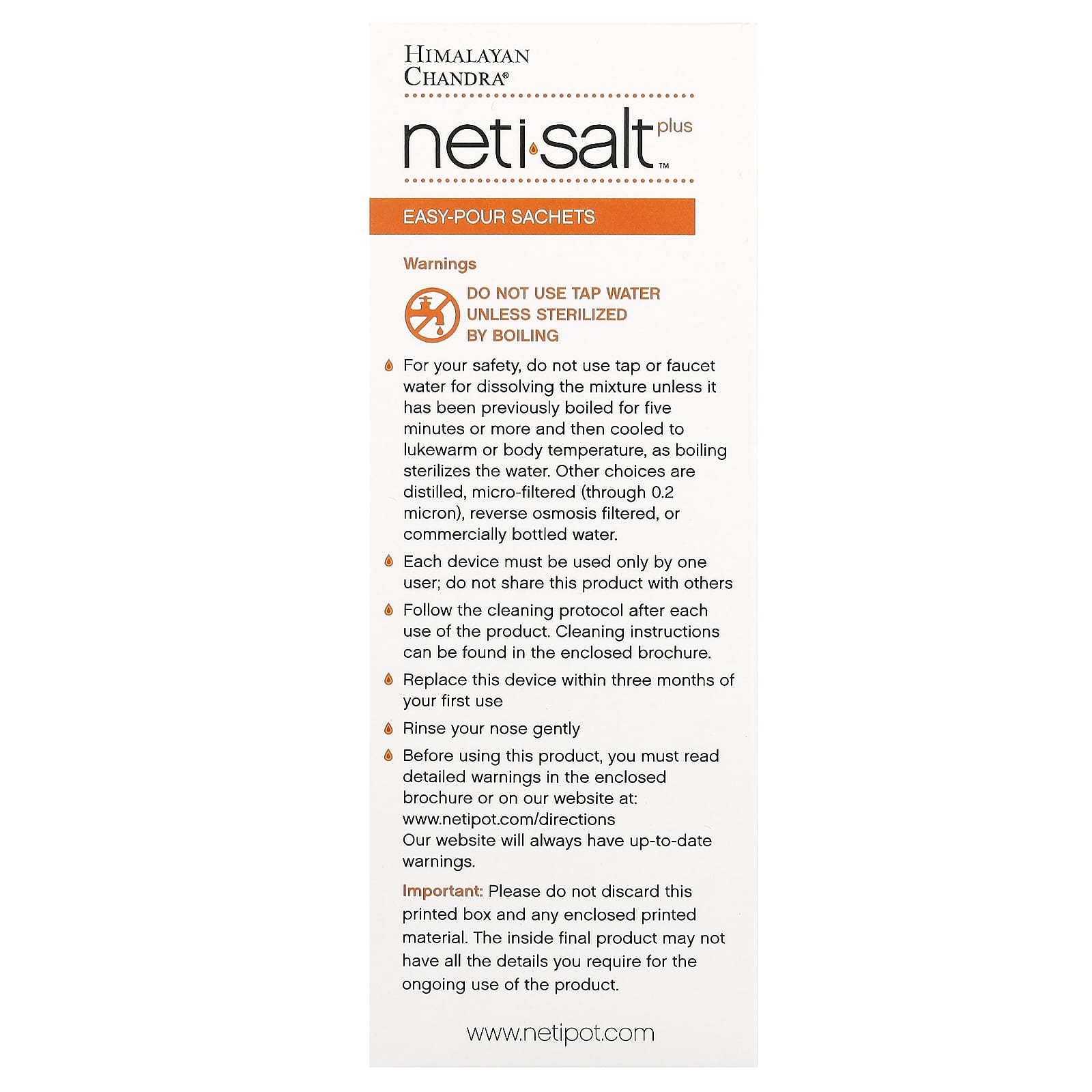 Himalayan Chandra, Neti Salt Plus, Easy-Pour Sachets , 60 Sachets, 0.07 oz (2.16 g)
