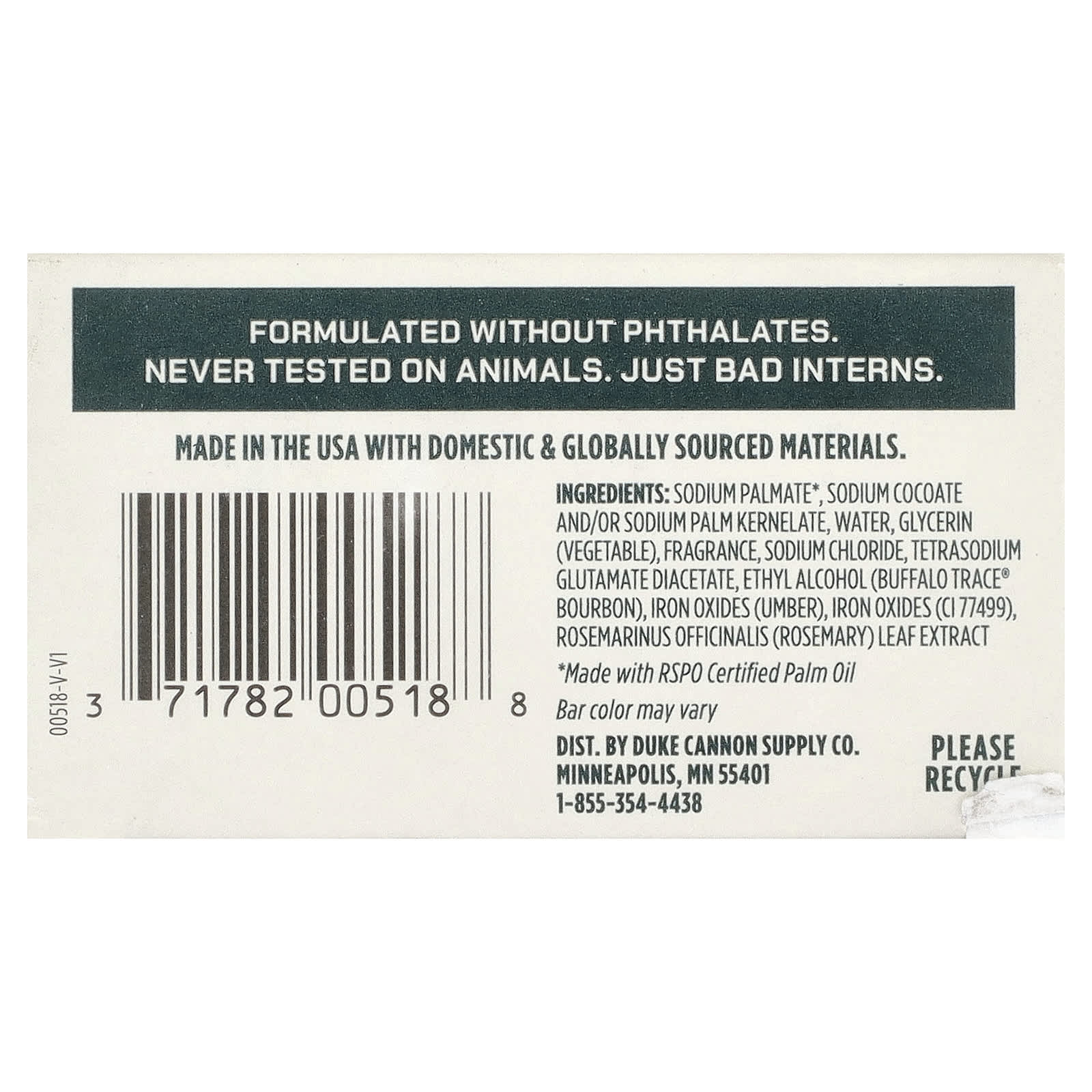Duke Cannon Supply Co., Big Bourbon Bar Soap, 10 oz (283 g)