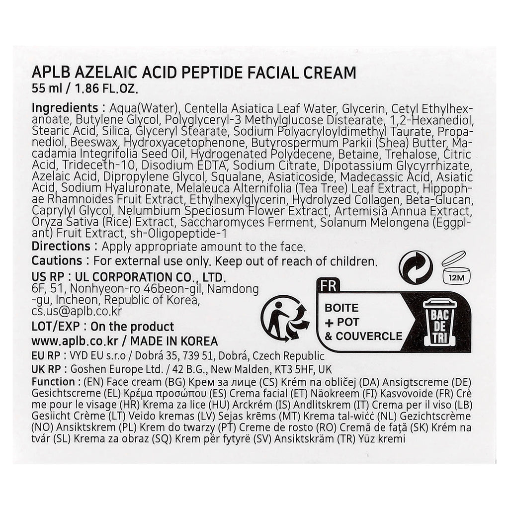 APLB, Azelaic Acid Peptide Facial Cream , 1.86 fl oz (55 ml)