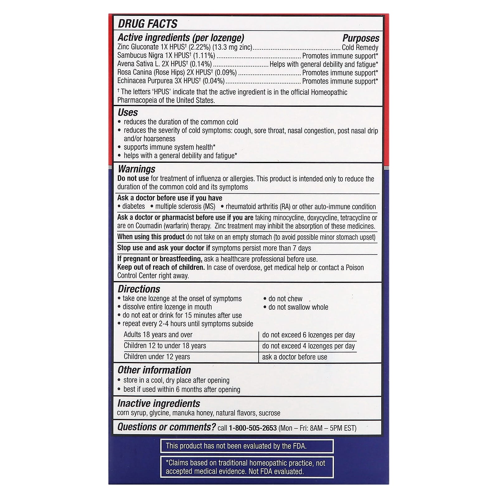 Cold Eeze, Cold Remedy, Homeopathic Plus Defense, Natural Manuka Honey Lemon, 25 Lozenges