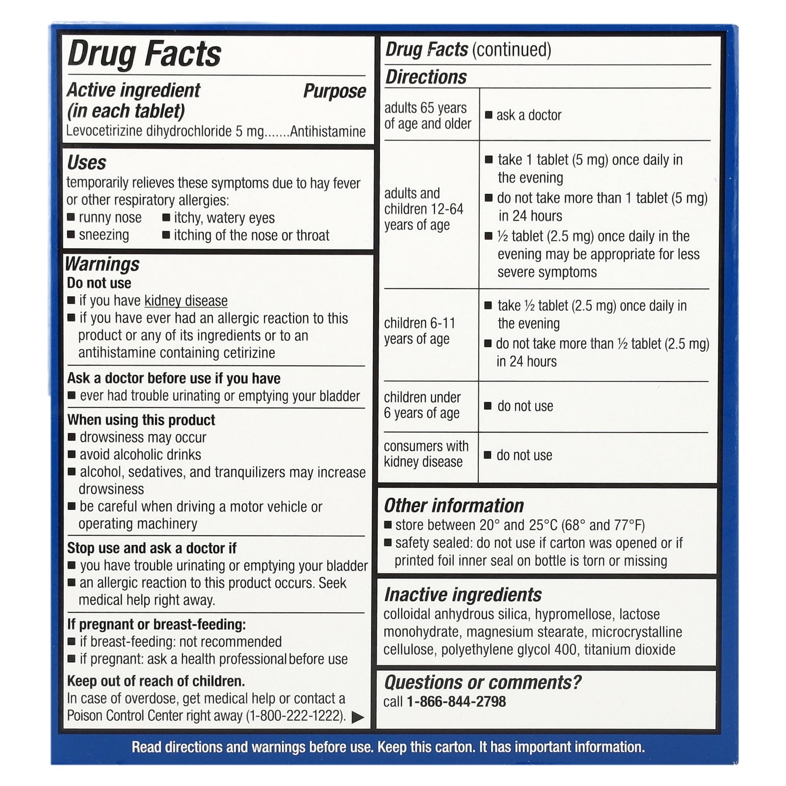 Xyzal, Allergy 24HR, 5 mg, 35 Tablets