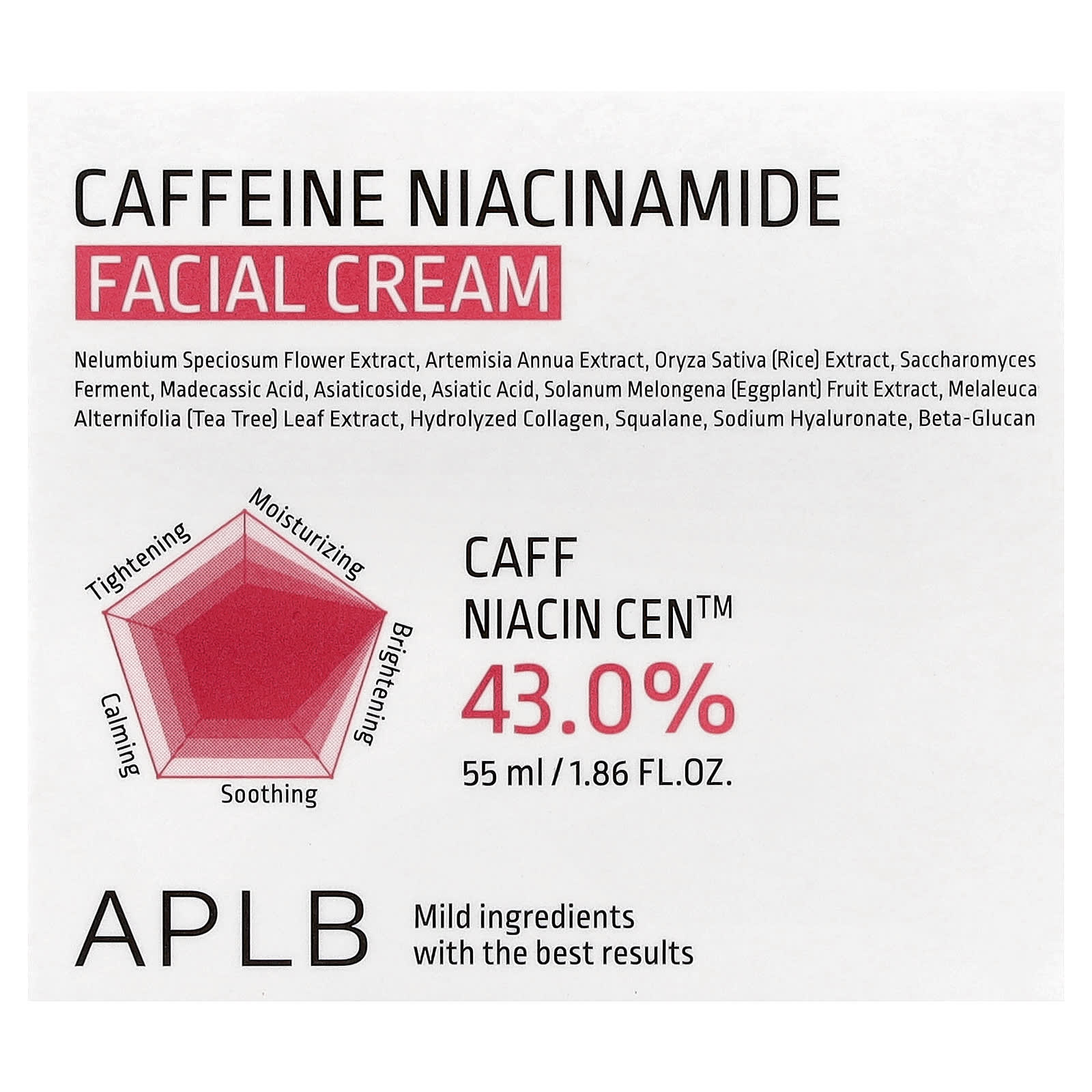 APLB, Caffeine Niacinamide Facial Cream , 1.86 fl oz (55 ml)