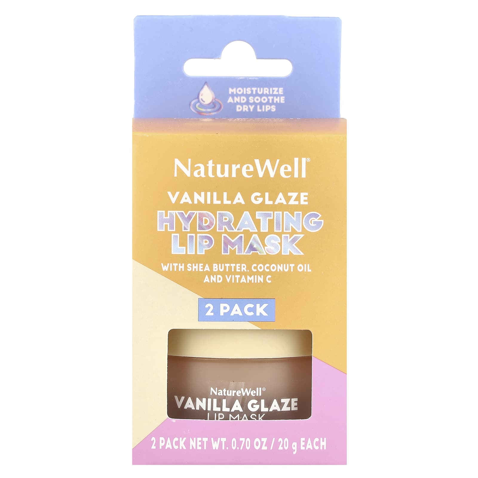 Naturewell, Hydrating Lip Mask, Vanilla Glaze, 2 Pack, 0.70 oz (20 g) Each