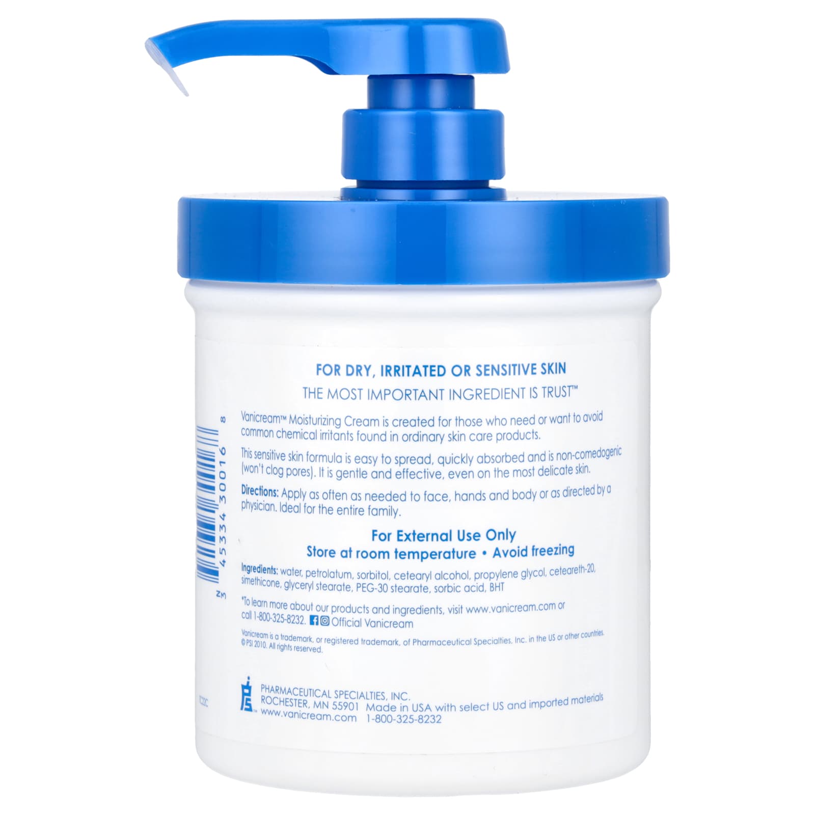 Vanicream, Moisturizing Cream, For Sensitive Skin, 1 lb (453 g)