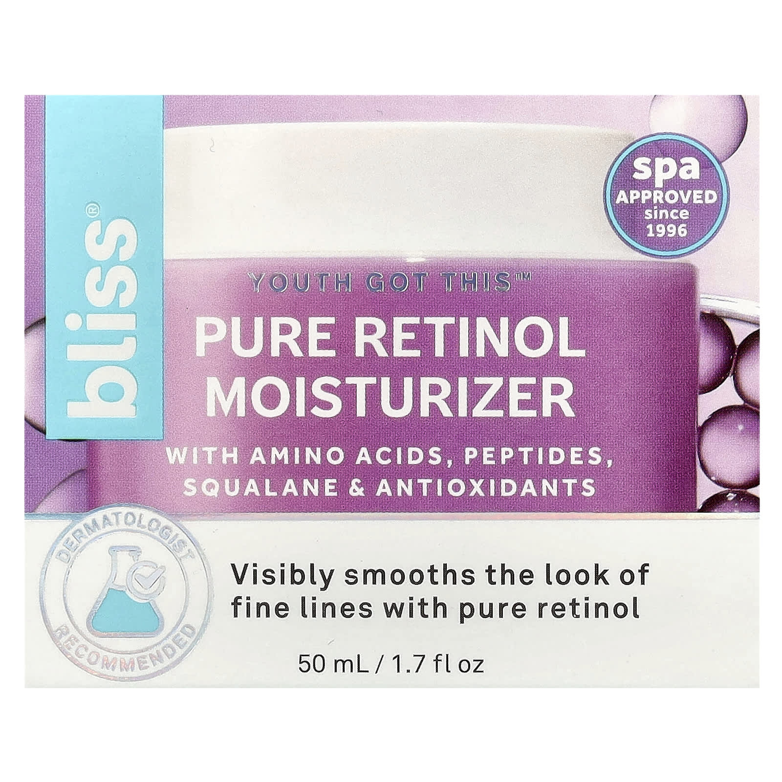 Bliss, Youth Got This™, Pure Retinol Moisturizer, 1.7 fl oz (50 ml)