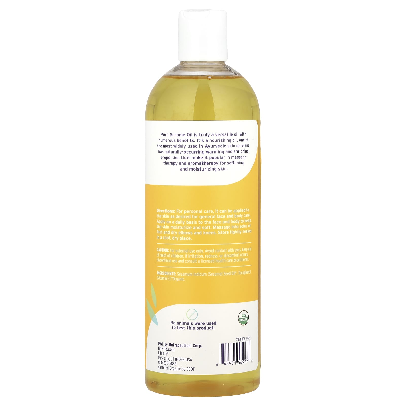 Life-flo, Organic Pure Sesame Oil, 16 fl oz (473 ml)