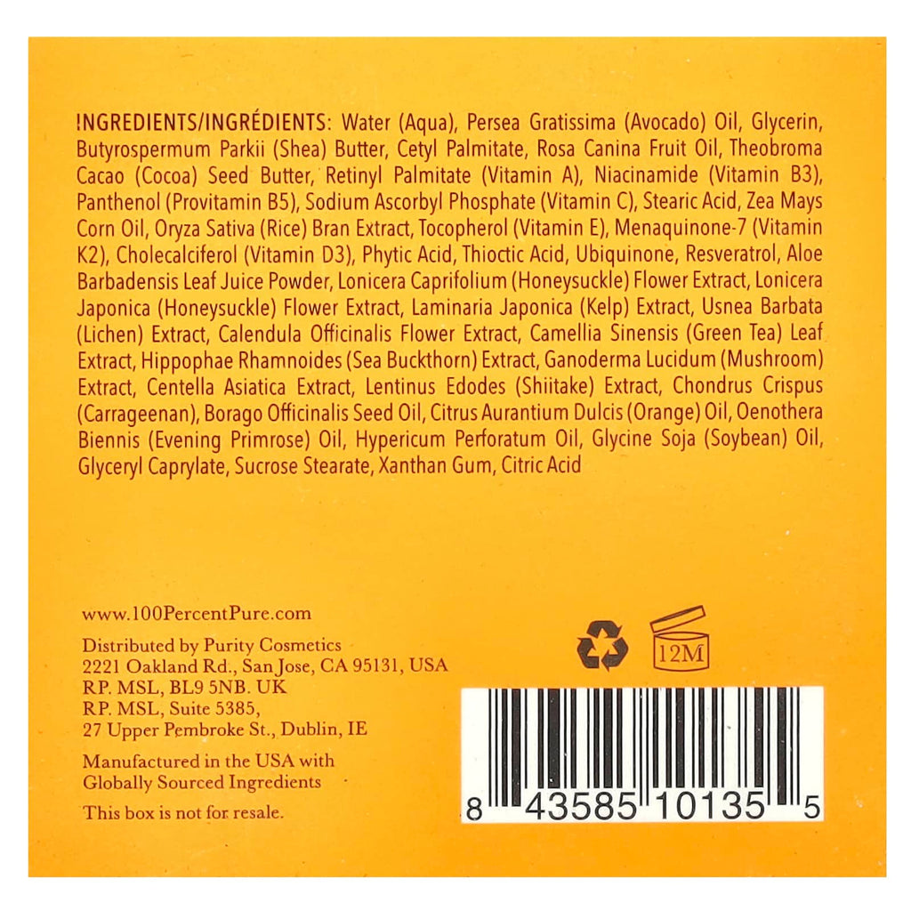 100% PURE, Multi-Vitamin + Antioxidants Ultra Riché PM Treatment, 1.5 oz (42.5 g)