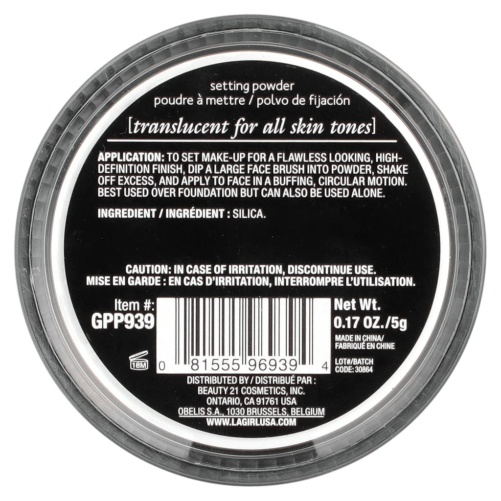 L.A. Girl, Pro HD Setting Powder, GPP939 Translucent, 0.17 oz (5 g)