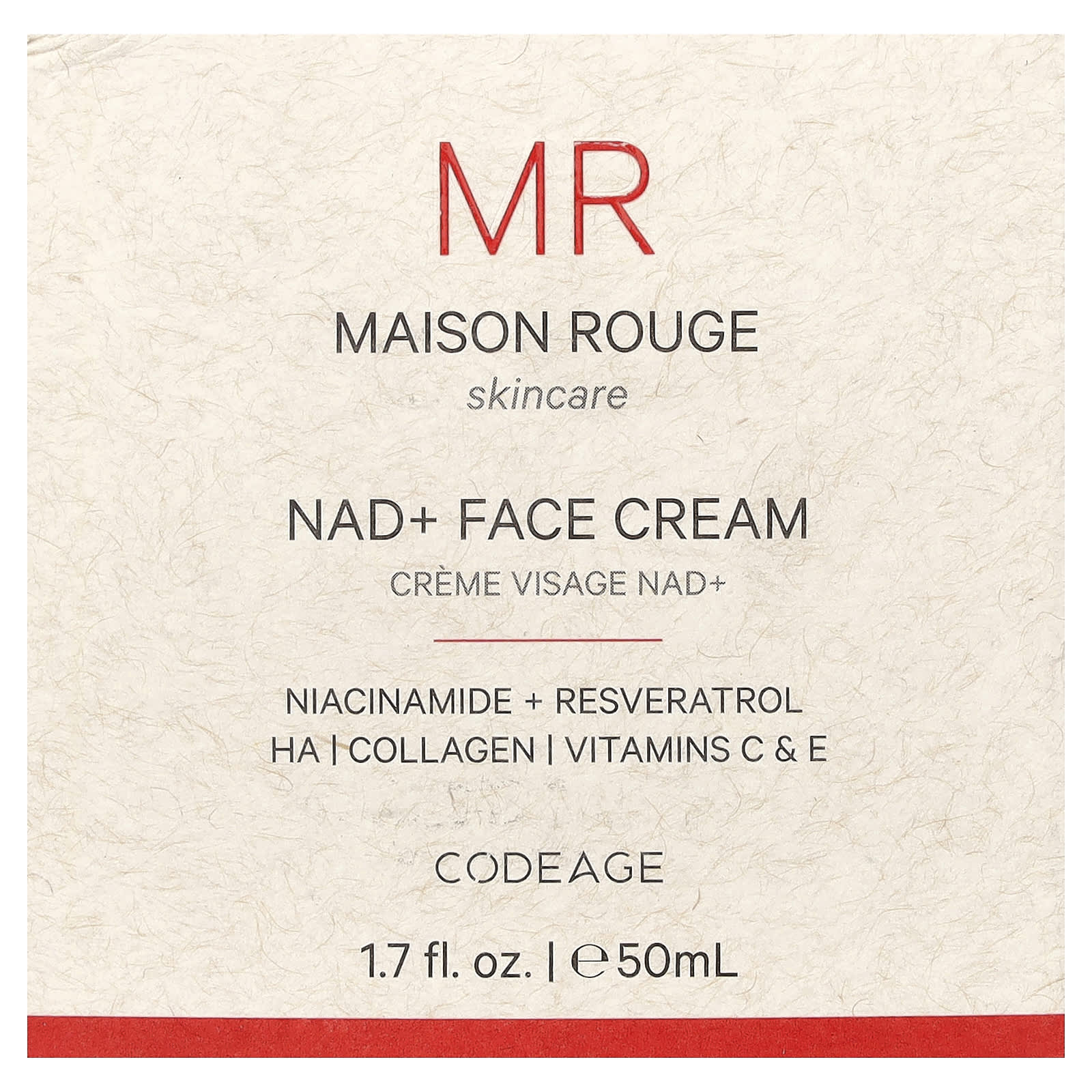 Codeage, Maison Rouge, NAD+ Face Cream, 1.7 fl oz (50 ml)