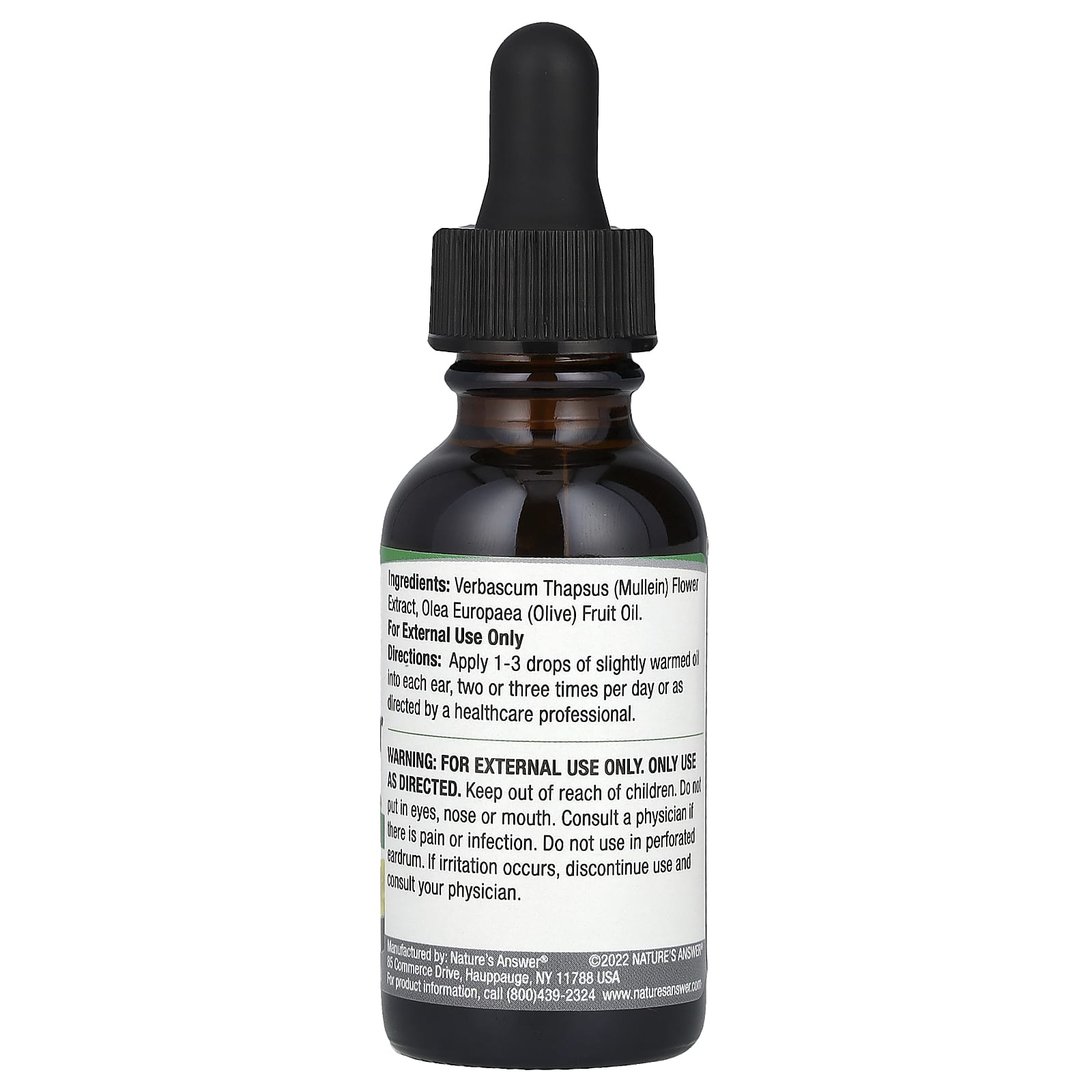 Nature's Answer, Mullein Flower Ear Oil, Alcohol-Free, 1 fl oz (30 ml)
