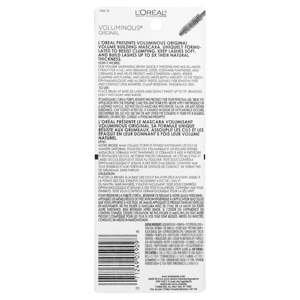 L'Oréal, Voluminous®, Original Mascara, 310 Blackest Black, 0.28 fl oz (8 ml)