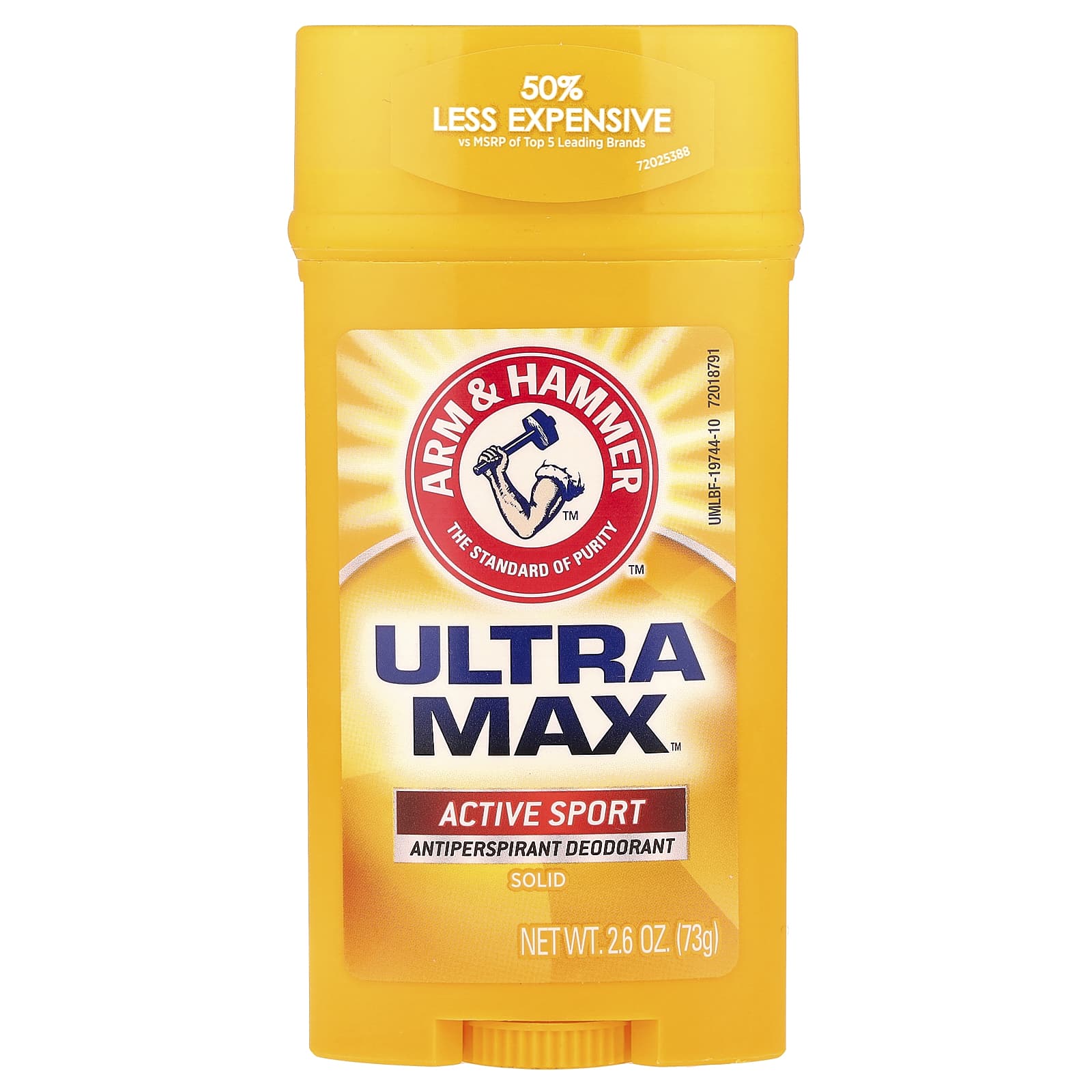Arm & Hammer, Ultra Max™, Antiperspirant Deodorant Solid, Active Sport, 2.6 oz (73 g)
