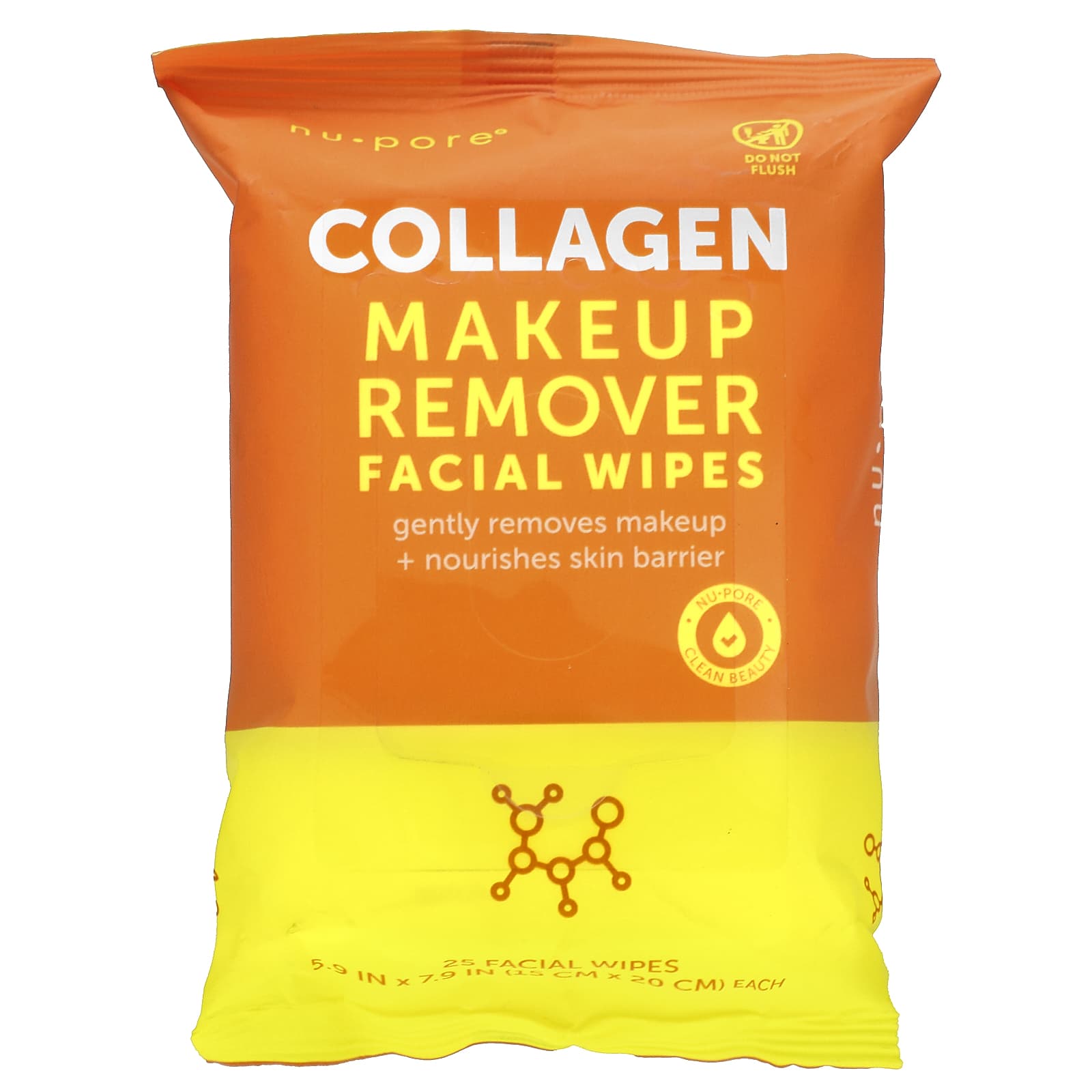 Nu-Pore, Collagen Makeup Remover Facial Wipes, 25 Wipes