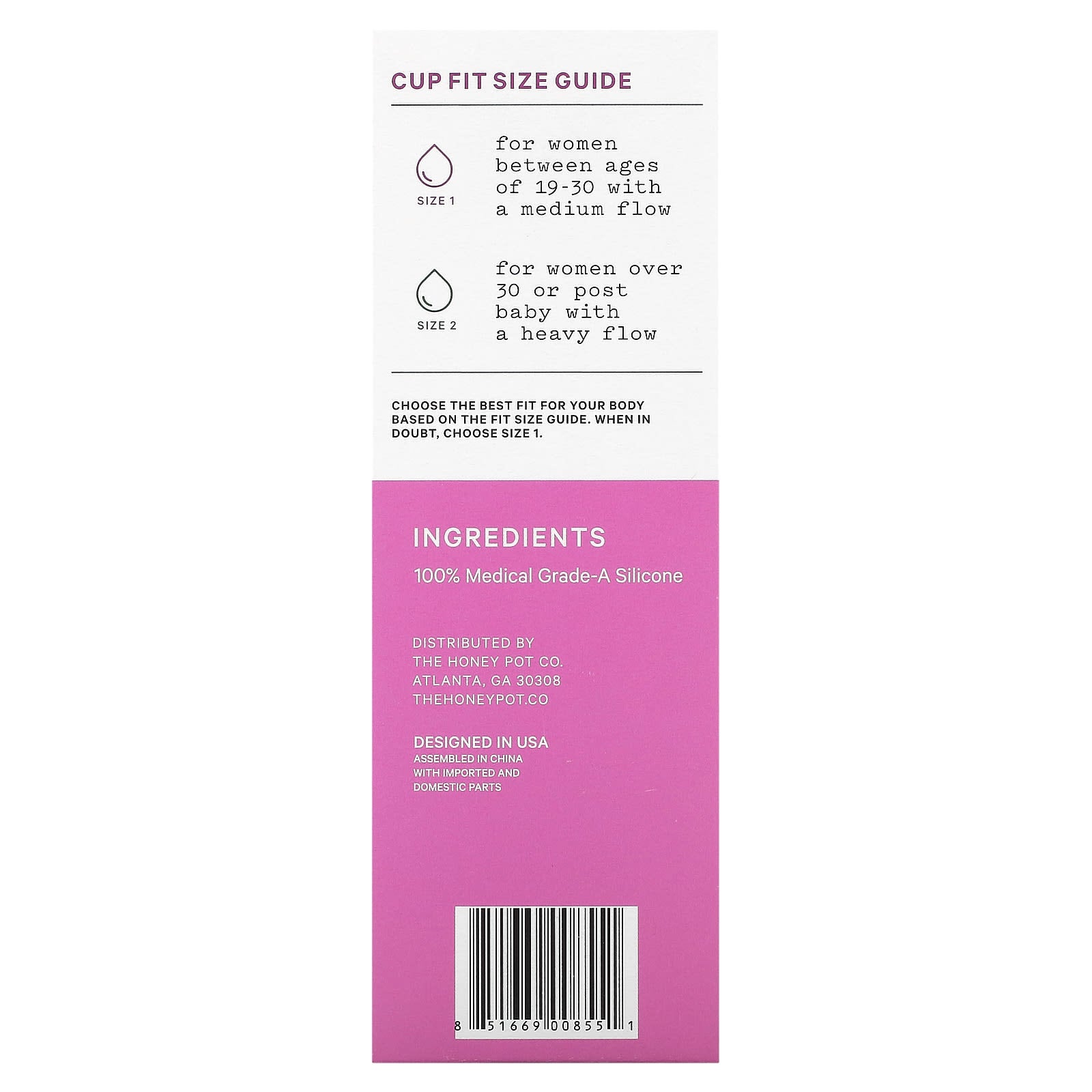 The Honey Pot Company, Menstrual Cup, Size 1, 1 Cup
