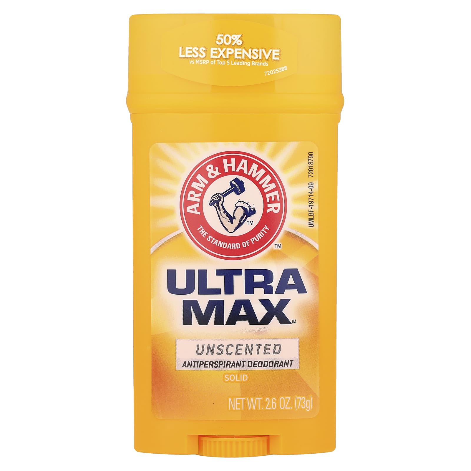 Arm & Hammer, Ultra Max™, Antiperspirant Deodorant Solid, Unscented, 2.6 oz (73 g)