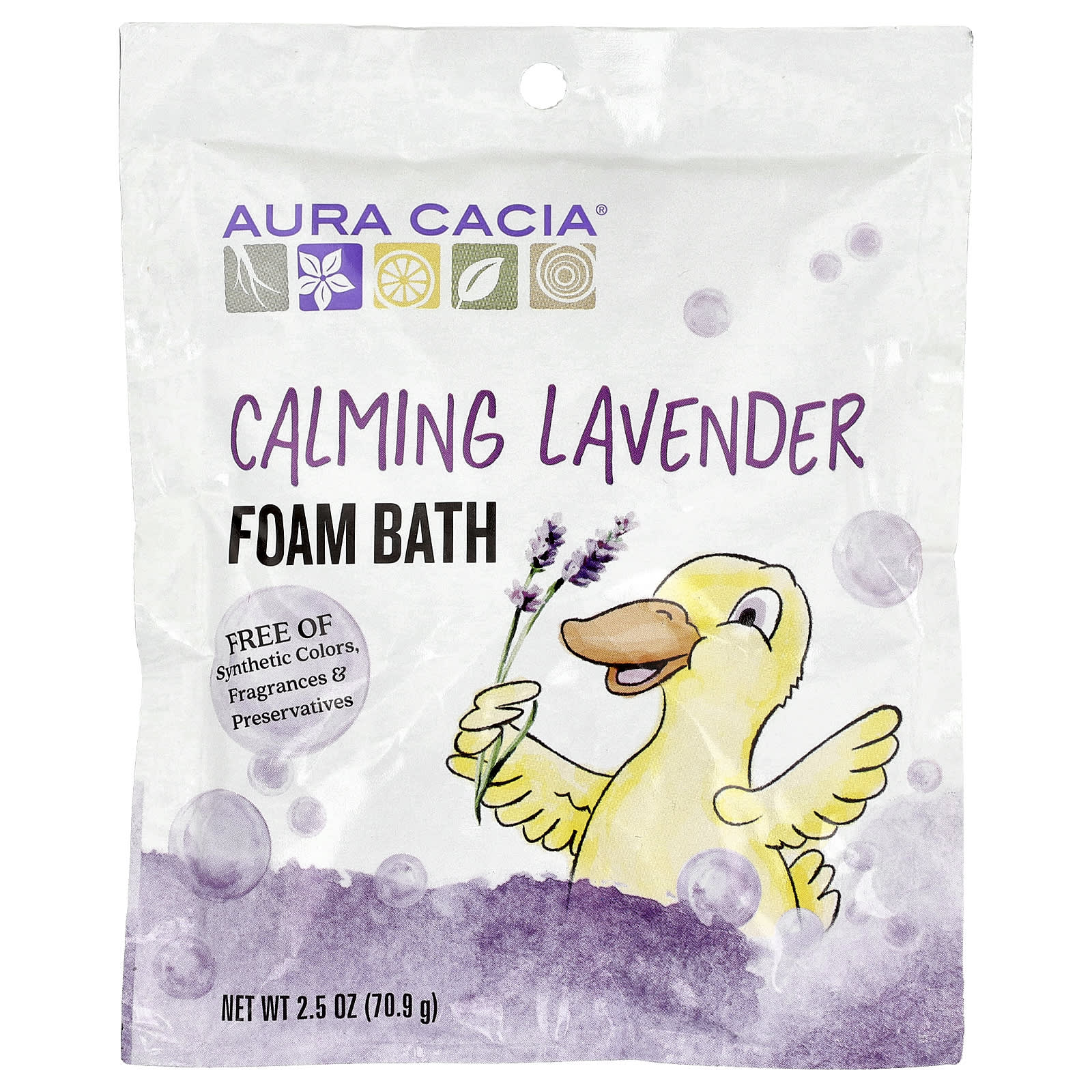 Aura Cacia, Foam Bath, Calming Lavender, 2.5 oz (70.9 g)
