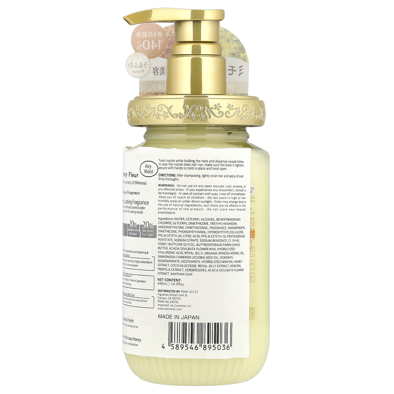 &honey, Fleur Moist Treatment, Mimosa Honey, 14.9 fl oz (440 ml)