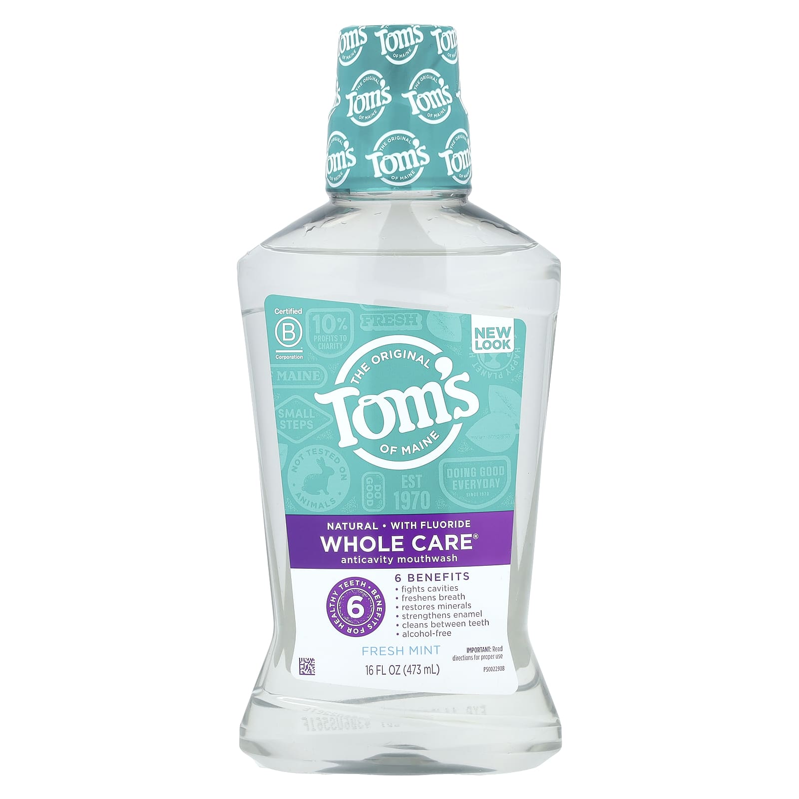 Tom's of Maine, Whole Care®, Anticavity Mouthwash, Fresh Mint, 16 fl oz (473 ml)