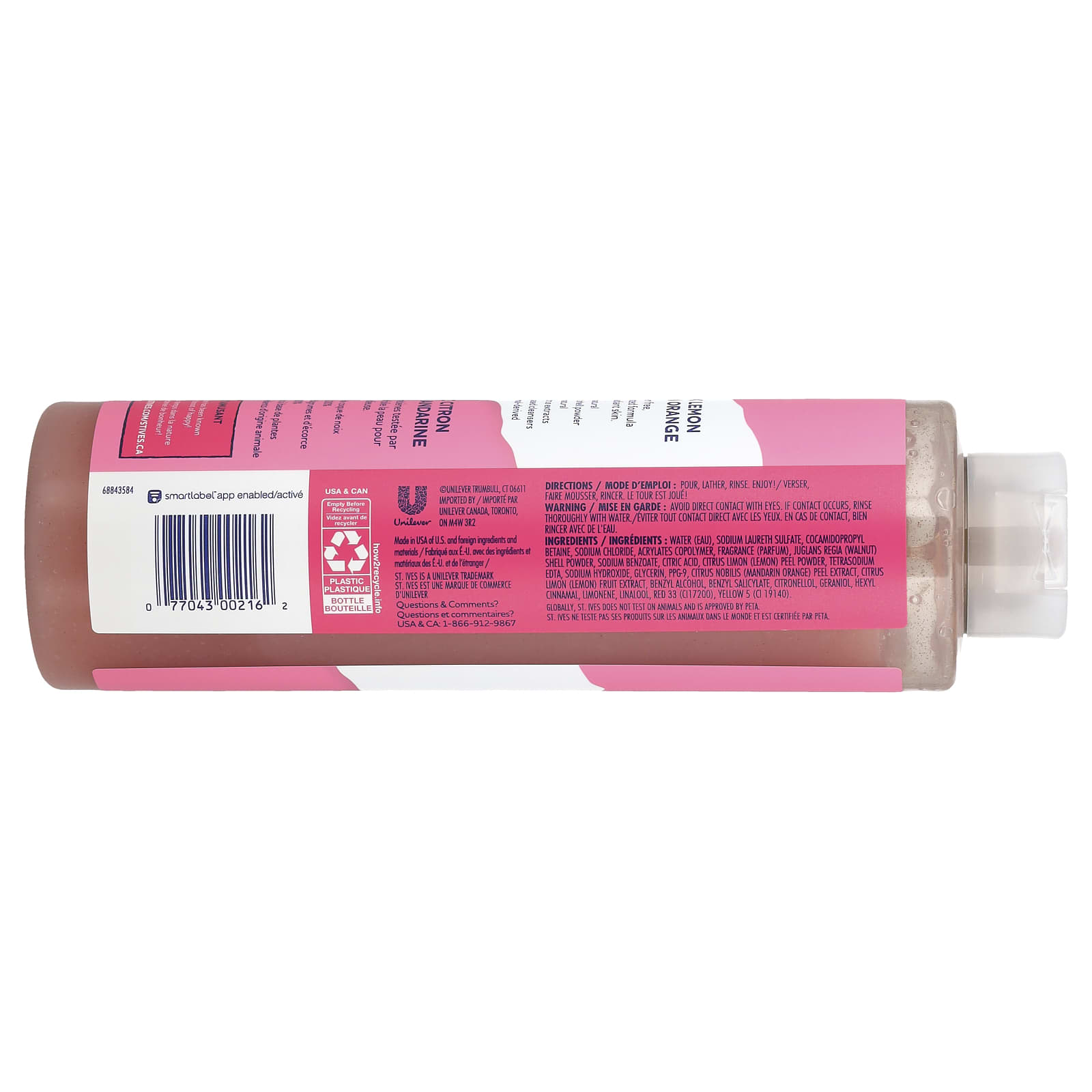 St. Ives, Exfoliating Body Wash, Pink Lemon & Mandarin Orange, 22 fl oz (650 ml)