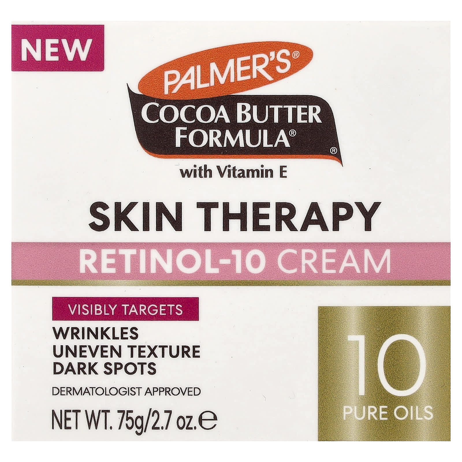 Palmer's, Cocoa Butter Formula® with Vitamin E, Skin Therapy, Retinol-10 Cream, 2.7 oz (75 g)