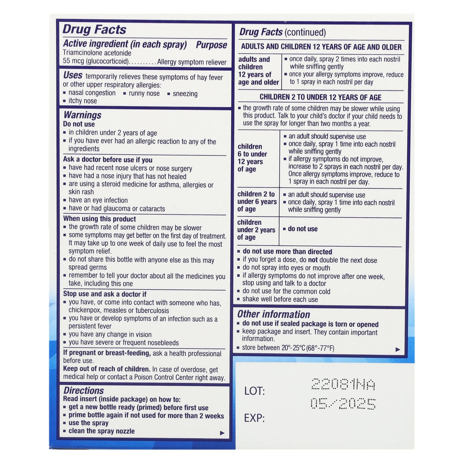 Nasacort, Multi-Symptom Allergy 24 HR, Alcohol Free, Scent-Free, 55 mcg, 60 Sprays , 0.37 fl oz (10.8 ml)