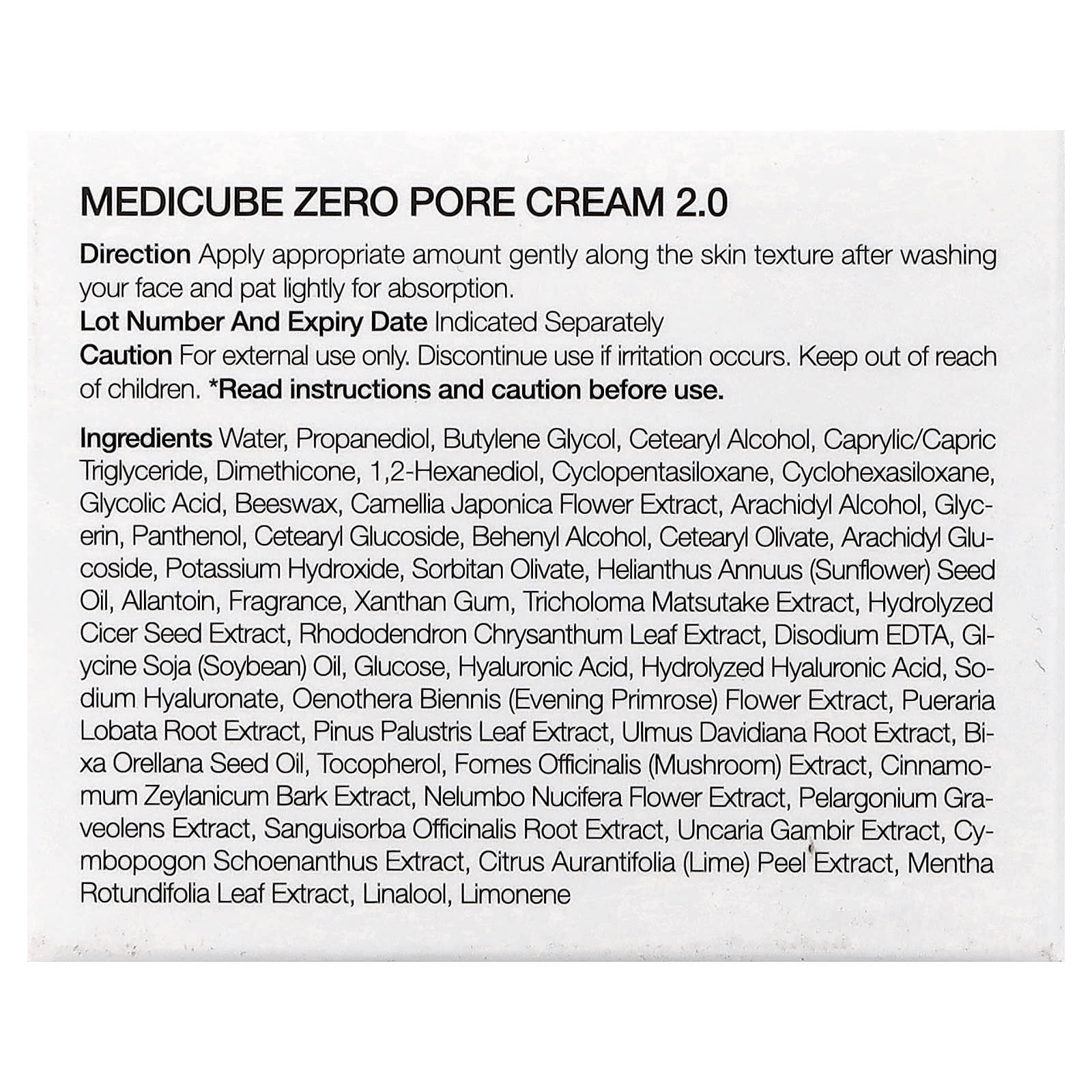 Medicube, Zero Pore Cream 2.0, 1.69 fl oz (50 ml)