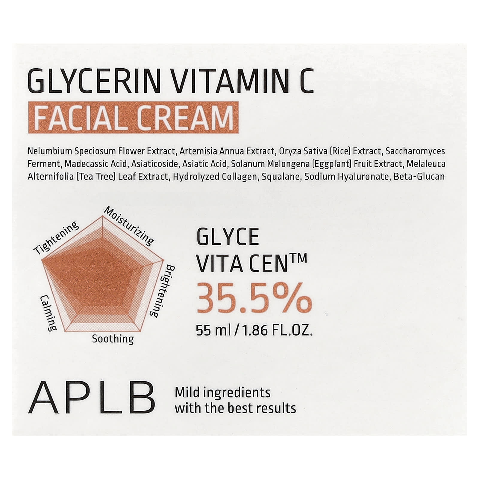 APLB, Glycerin Vitamin C Facial Cream , 1.86 fl oz (55 ml)
