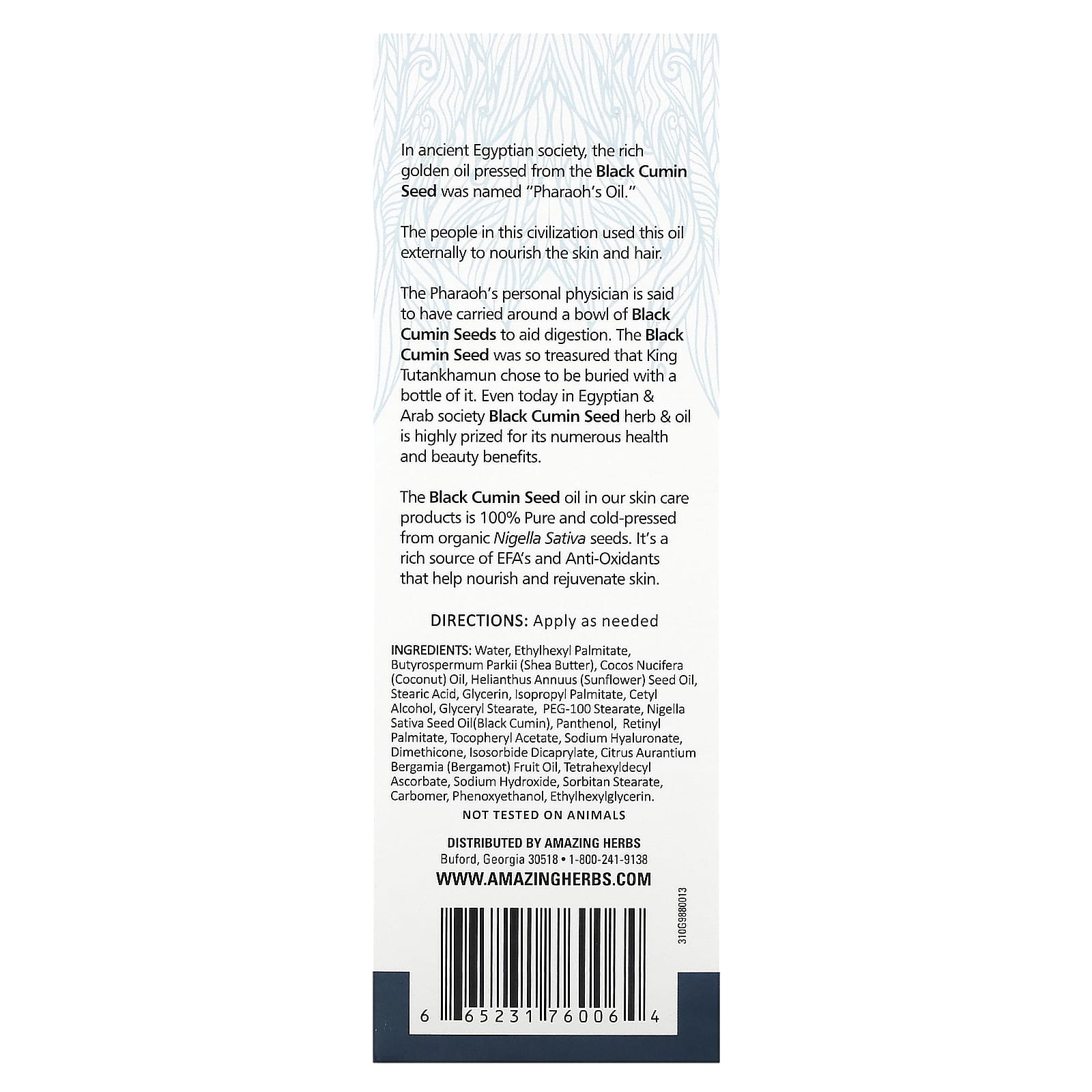 Amazing Herbs, Black Seed, Miracle Skin Repair Cream, 6 fl oz (177 ml)