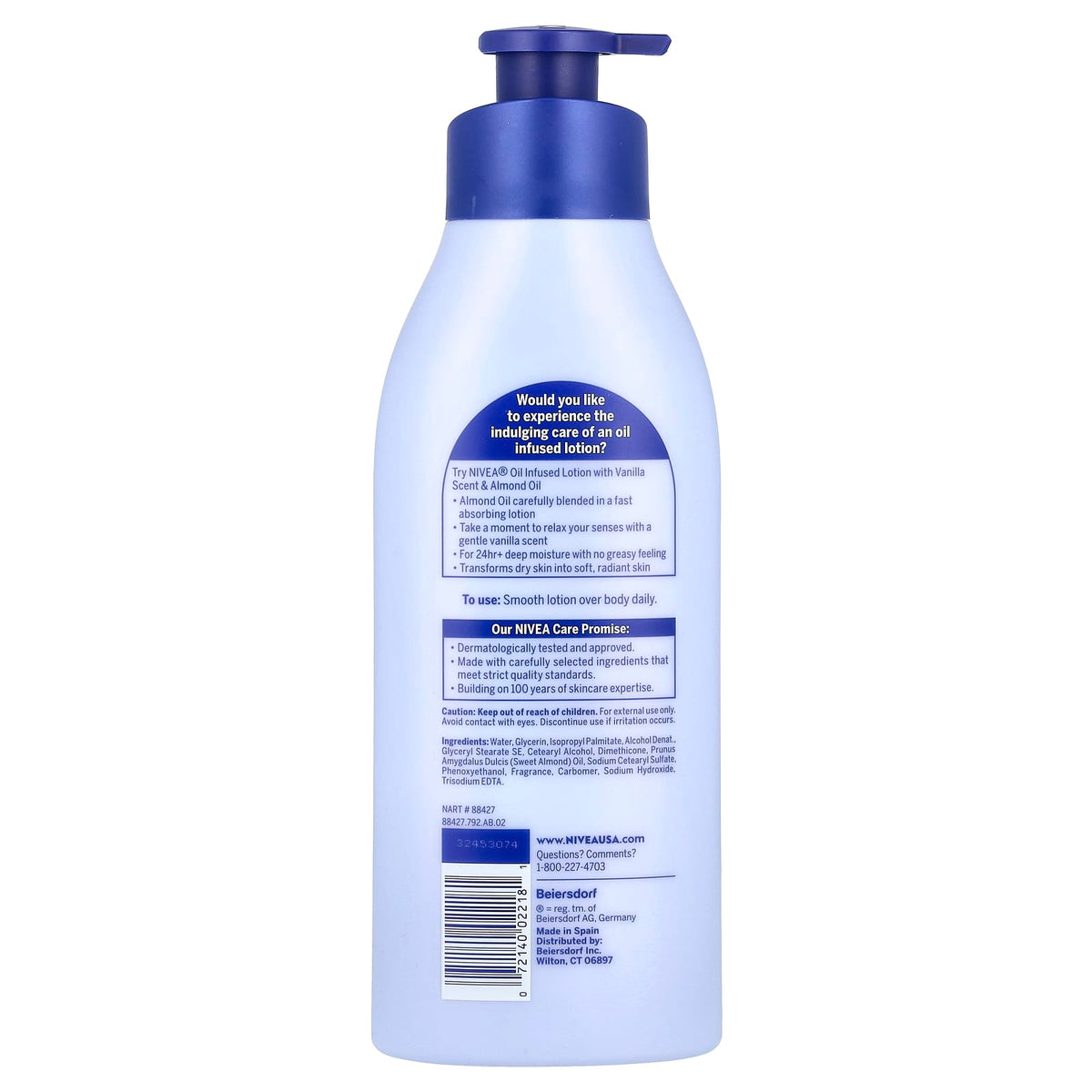 Nivea, Oil Infused Lotion, Vanilla & Almond Oil, 16.9 fl oz (500 ml)
