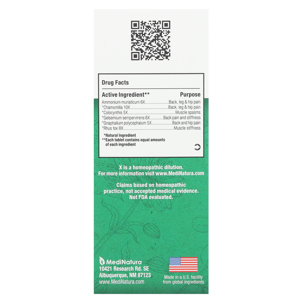 MediNatura, BHI, Back Pain Relief Tables, 100 Tablets