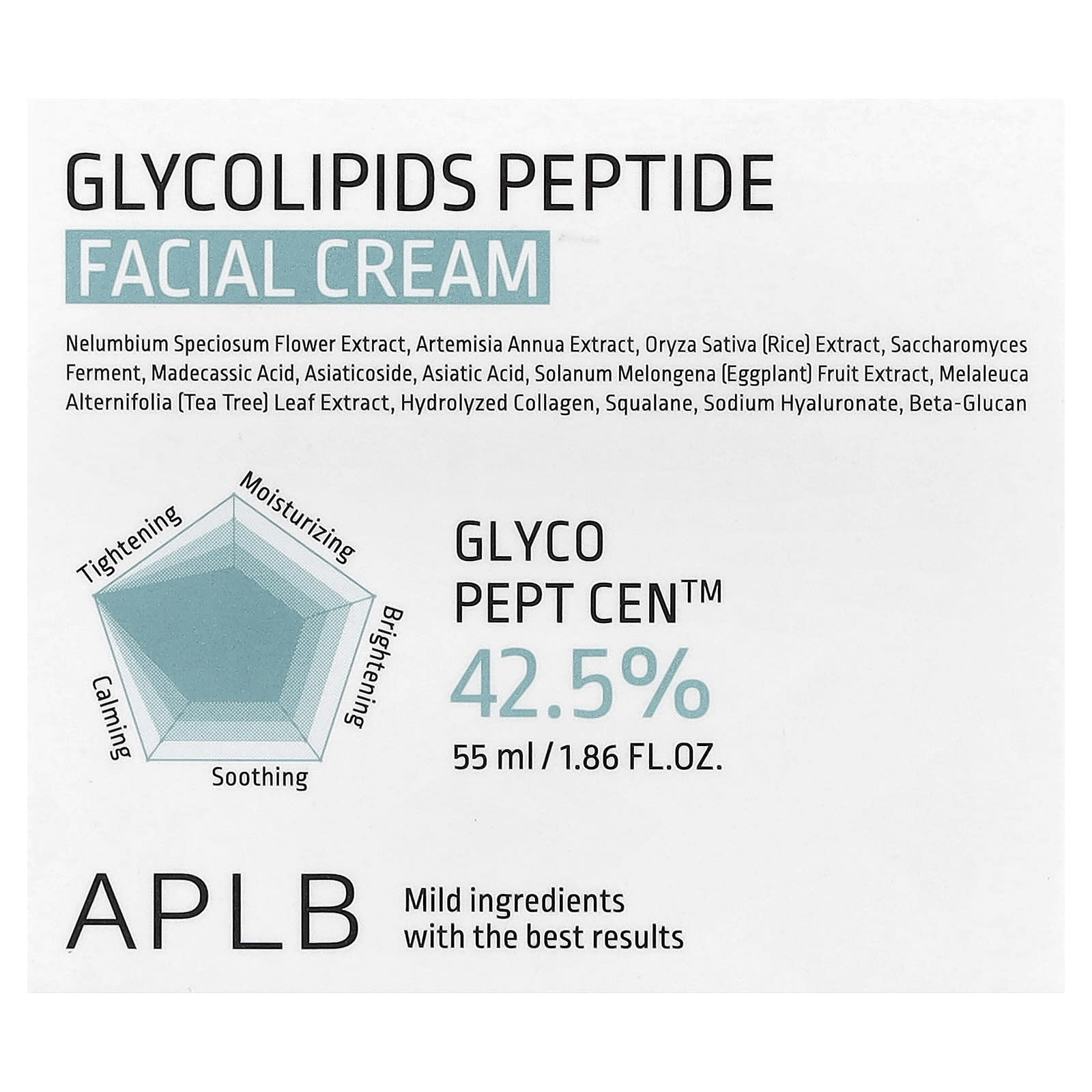 APLB, Glycolipids Peptide Facial Cream , 1.86 fl oz (55 ml)