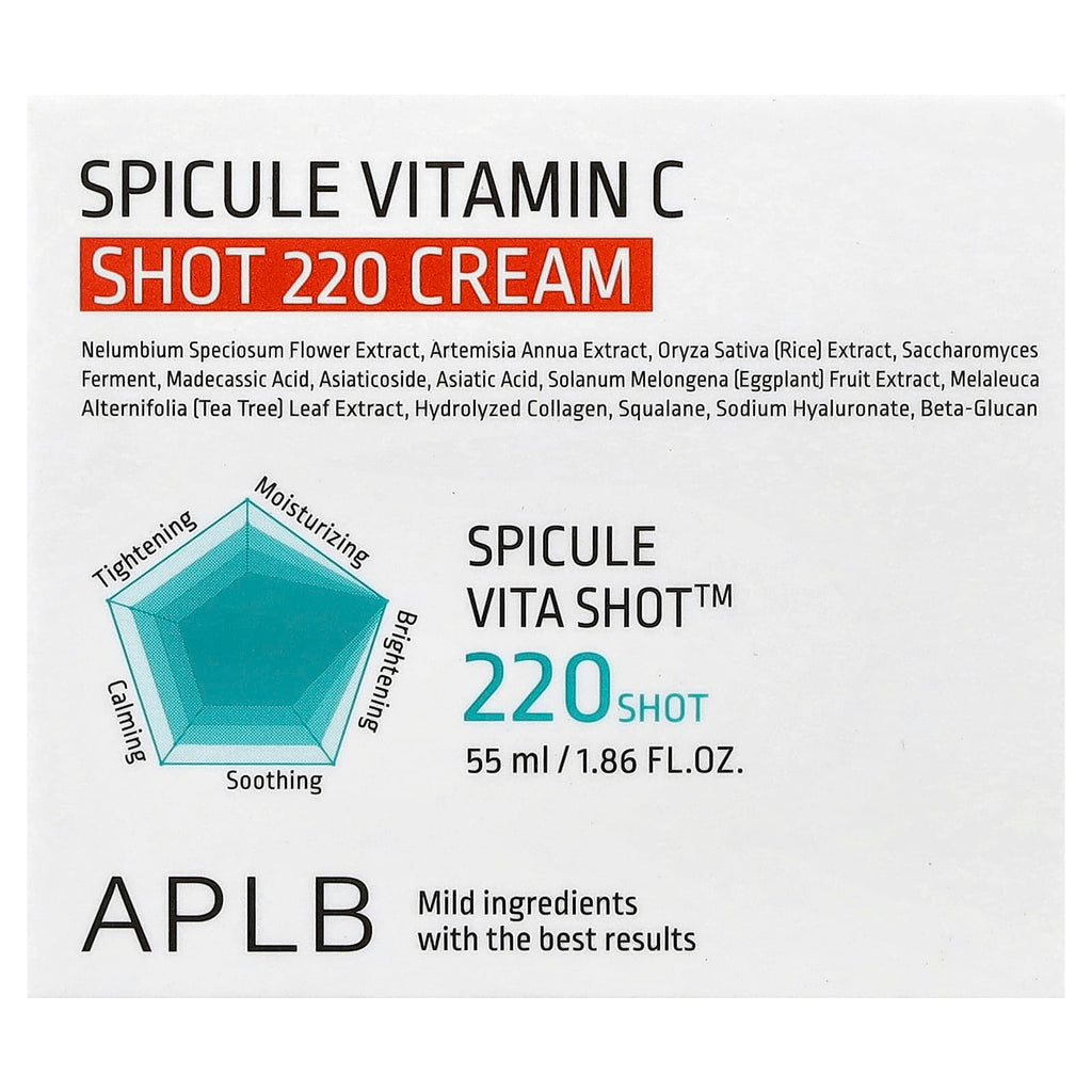 APLB, Spicule Vitamin C Shot 220 Cream , 1.86 fl oz (55 ml)