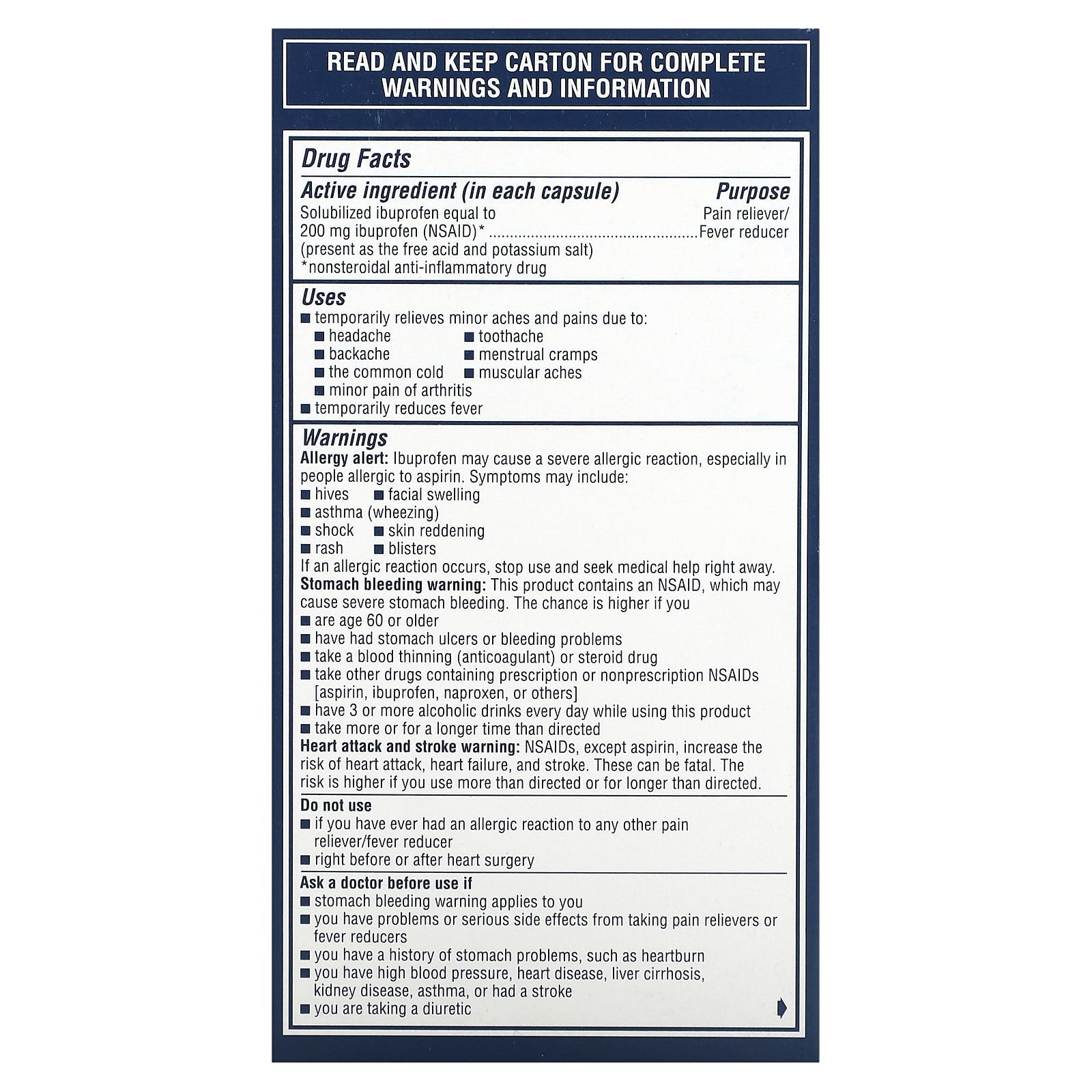 Advil, Liqui-Gels, Minis, 200 mg, 160 Liquid Filled Capsules