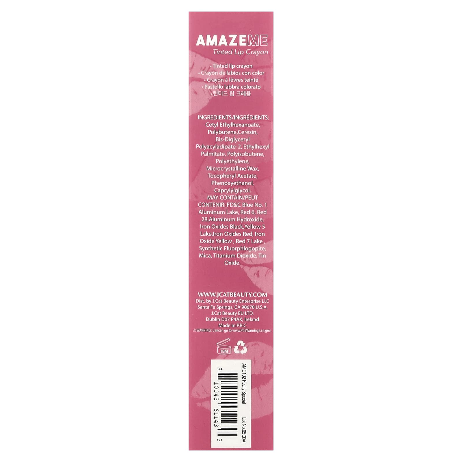 J.Cat Beauty, Amaze Me, Tinted Lip Crayon, AMC102 Really Special, 0.14 oz (4 g)