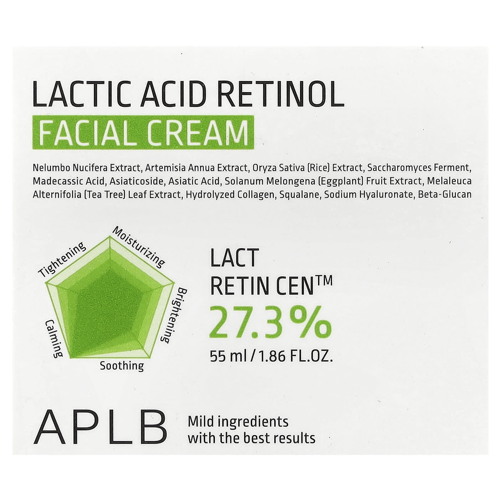 APLB, Lactic Acid Retinol Facial Cream , 1.86 fl oz (55 ml)
