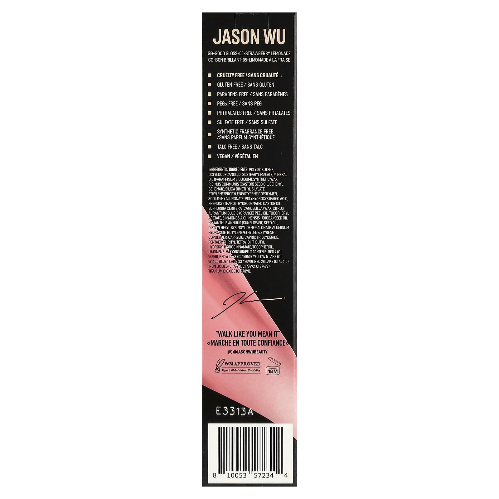 Jason Wu, Good Gloss, 05 Strawberry Lemonade, 0.13 fl oz (3.97 ml)