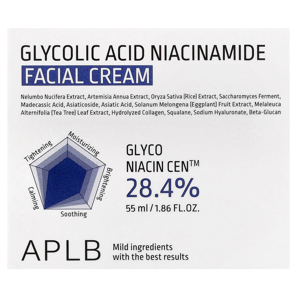 APLB, Glycolic Acid Niacinamide Facial Cream , 1.86 fl oz (55 ml)