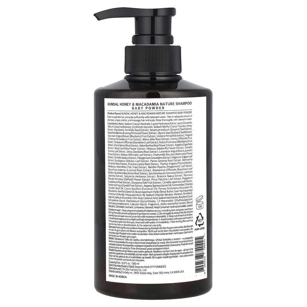Kundal, Honey & Macadamia, Shampoo, Baby Powder, 16.9 fl oz (500 ml)