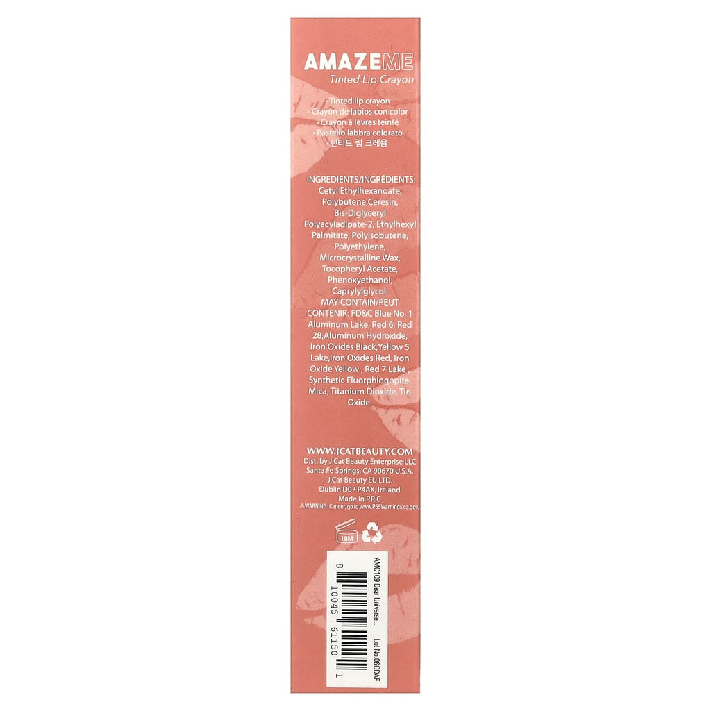 J.Cat Beauty, Amaze Me, Tinted Lip Crayon, AMC109 Dear Universe, 0.14 oz (4 g)